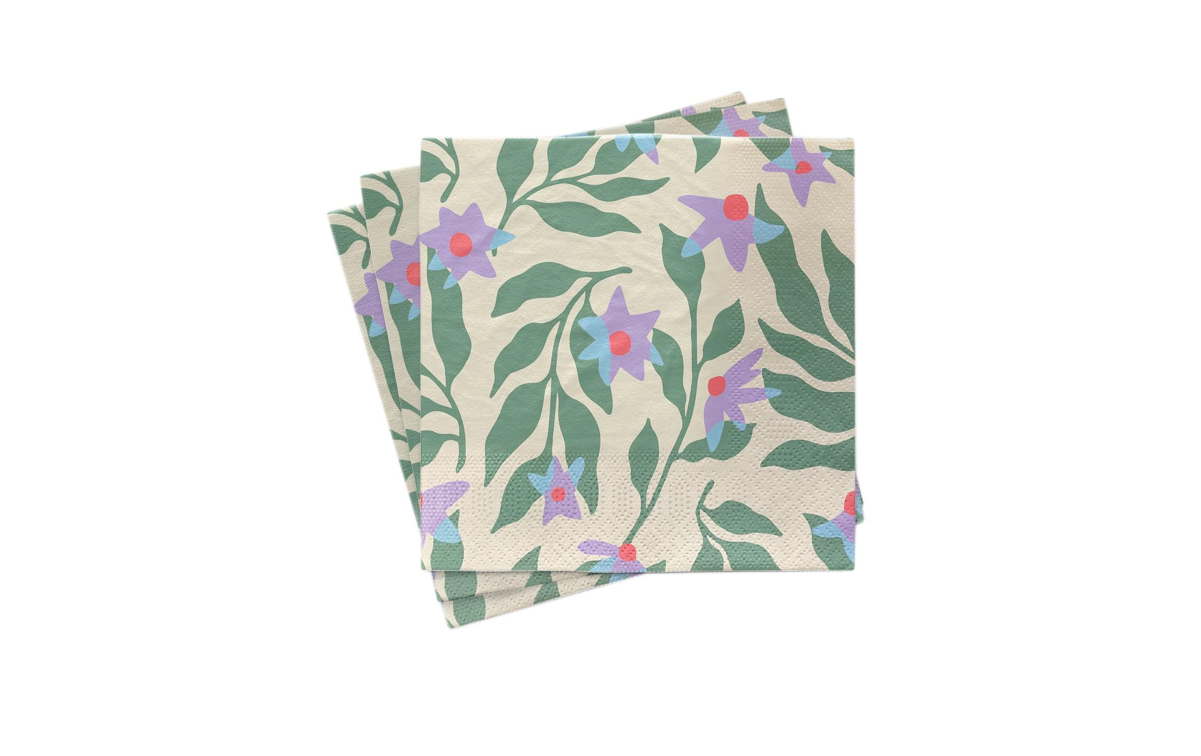 Chic-mic Chic Mic Servietten Endless Garden Grün – 33 × 33 cm, Bambuspapier, 3-lagig