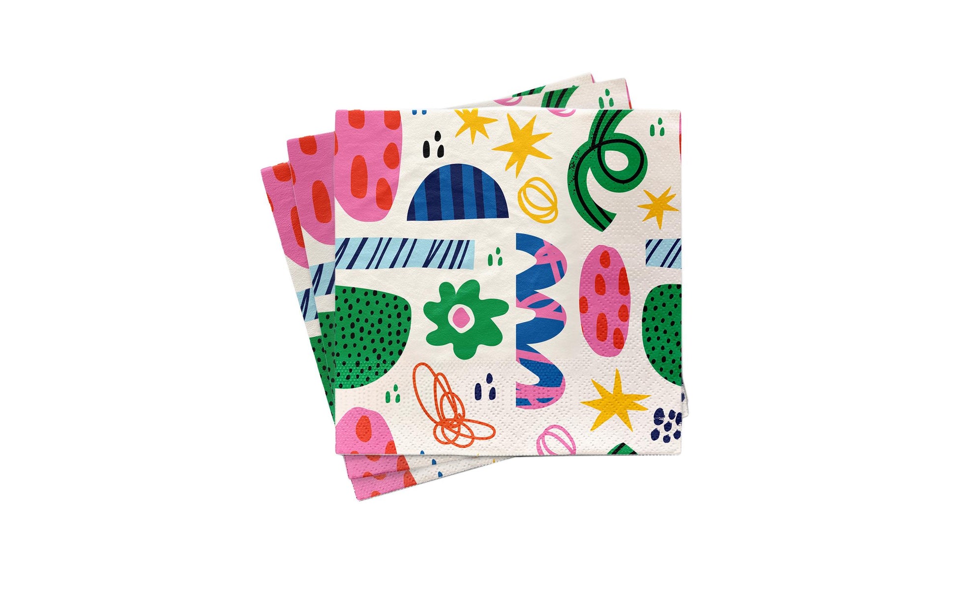 Chic-mic Chic Mic Servietten Party – mehrfarbig – 33 × 33 cm, Bambuspapier, 3-lagig