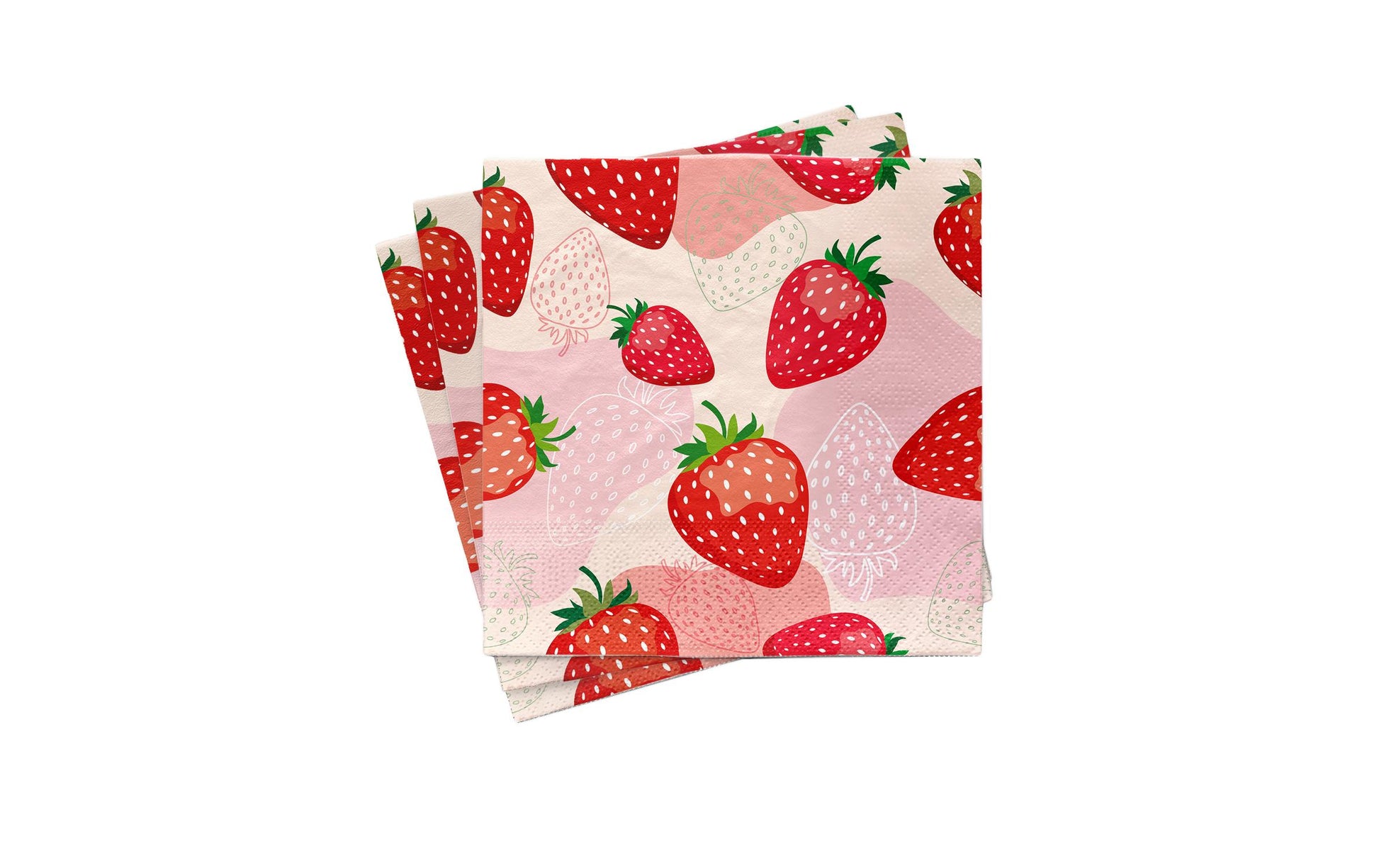 Chic-mic Chic Mic Servietten Erdbeere – 33 × 33 cm, Bambuspapier, 3-lagig