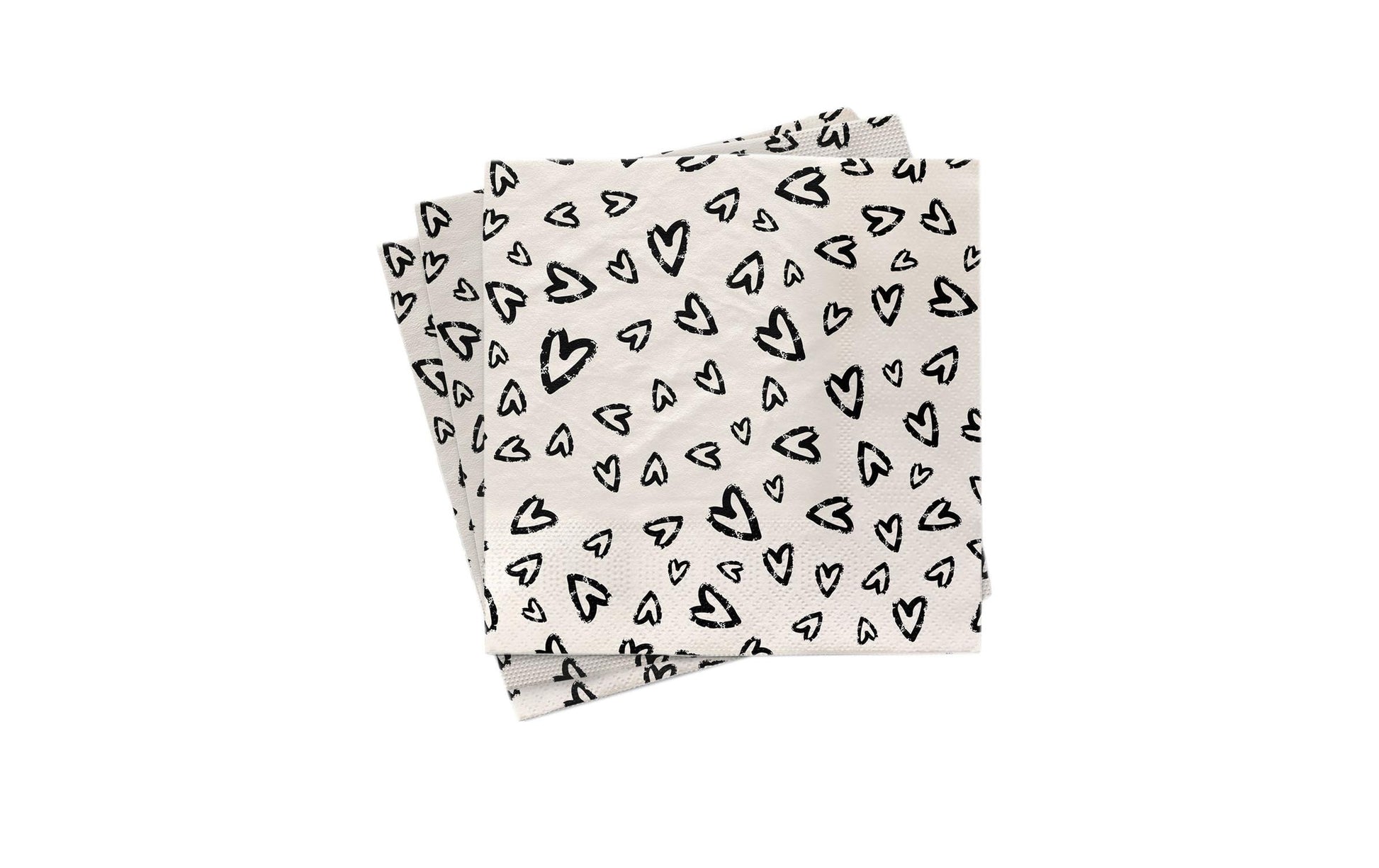 Chic-mic Servietten Herz Weiss – 33 × 33 cm, Bambuspapier, 3-lagig – 1 Stück