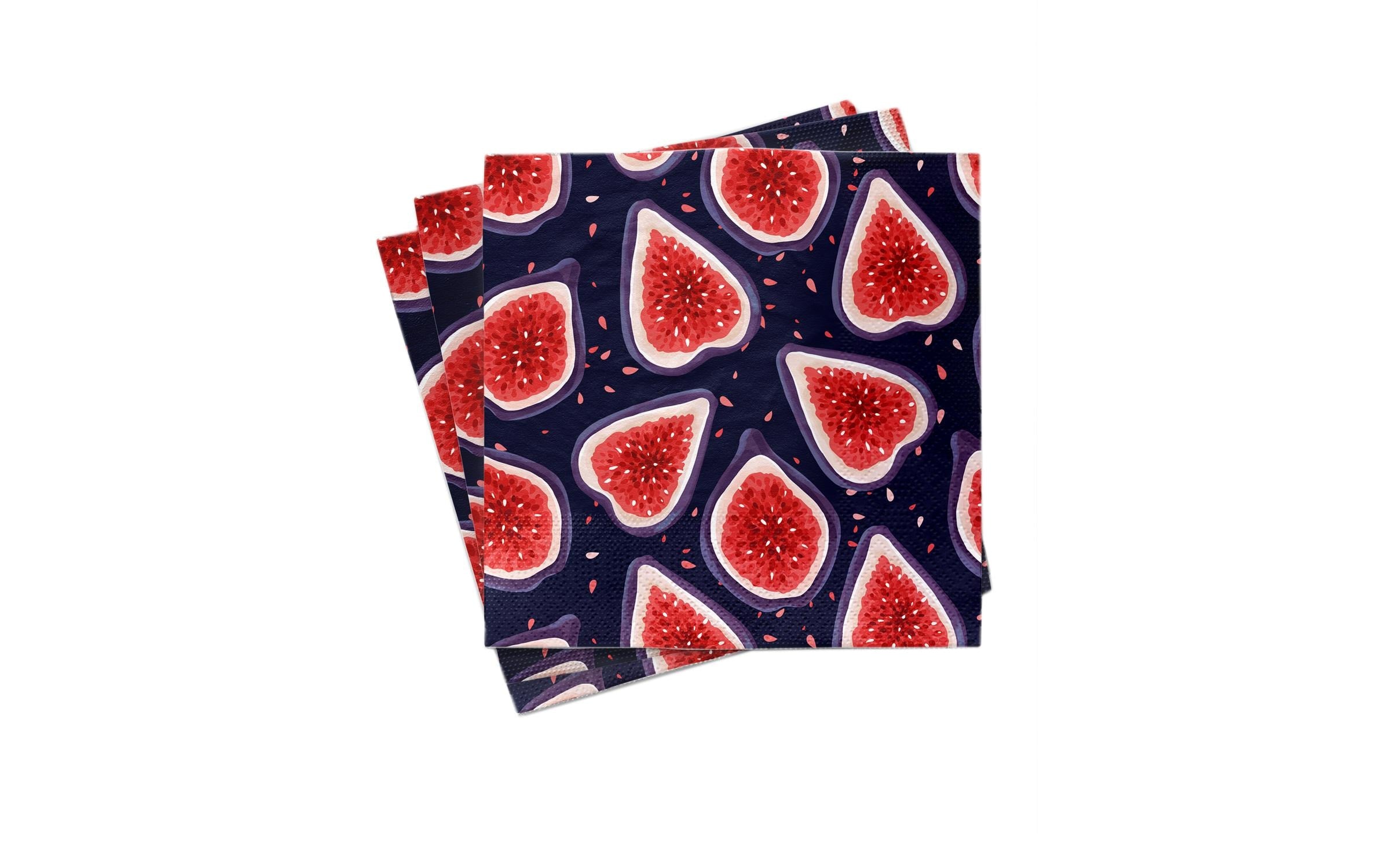 Chic-mic Chic Mic Servietten Feigen, 33 × 33 cm, rot