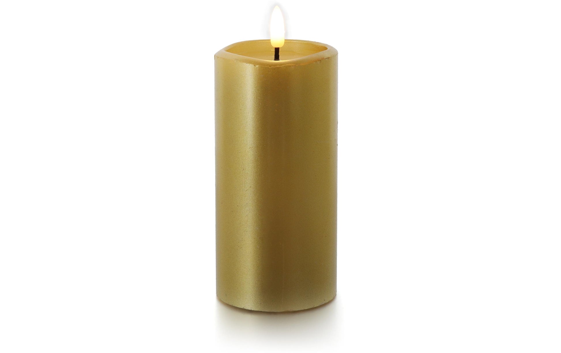 Balthasar Dekolicht Novita – Ø 7,5 × 15 cm, Warmweiss, Timer, batteriebetrieben, Gold
