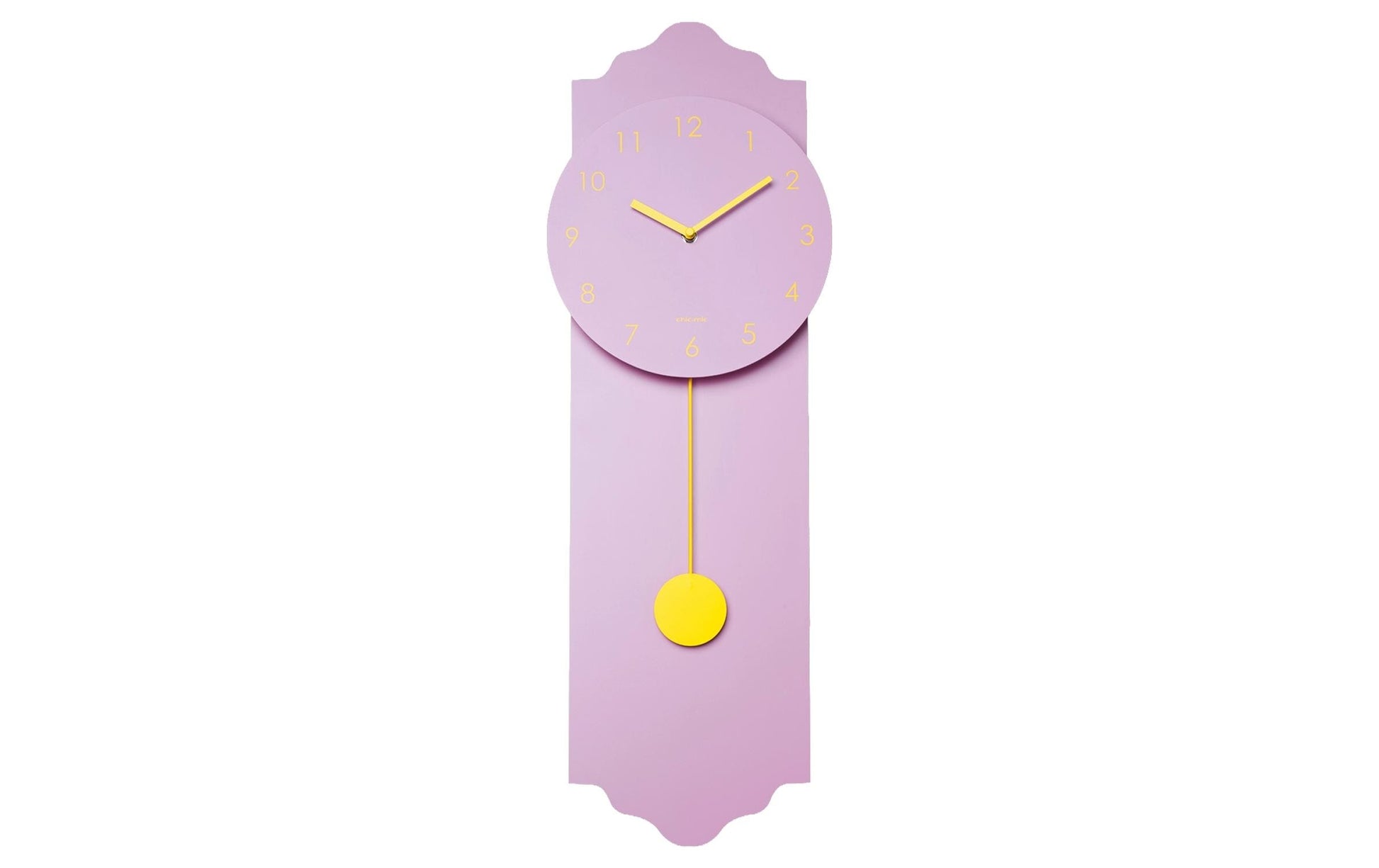 Chic-mic Wanduhr – Analog, lautlos, Ø 24 cm, lila, Holz