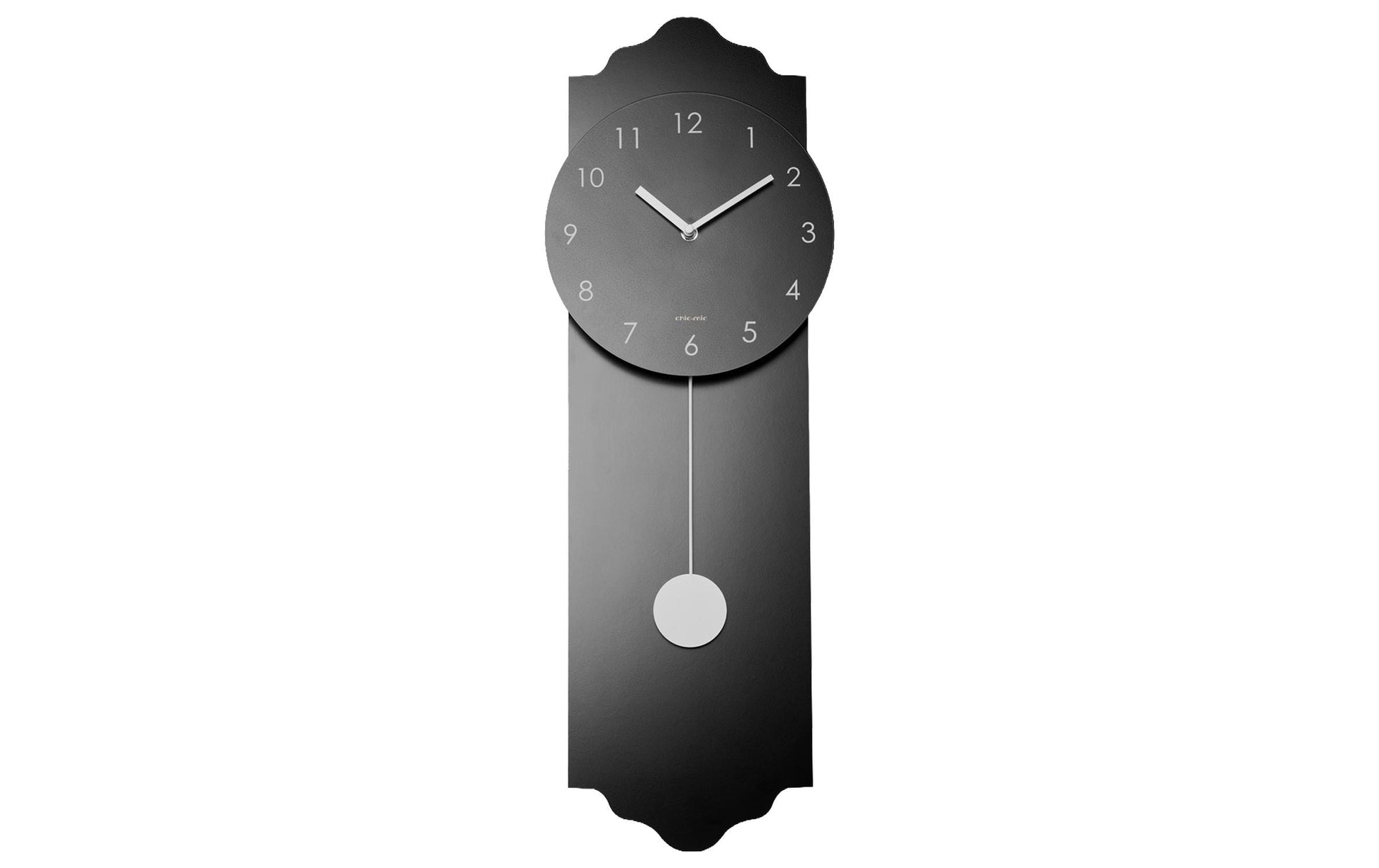 Chic-mic Wanduhr – Analog, lautlos, Ø 24 cm, schwarz, Holz