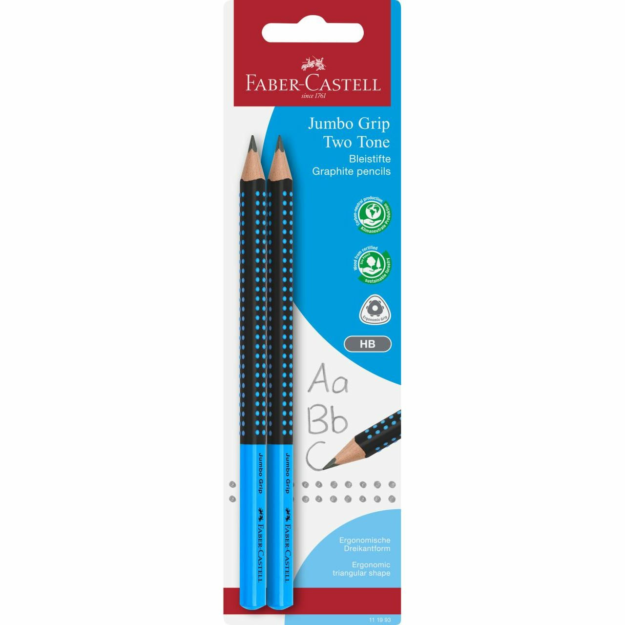 Faber-Castell Jumbo Grip Bleistifte B, dreikantig – 2er-Set
