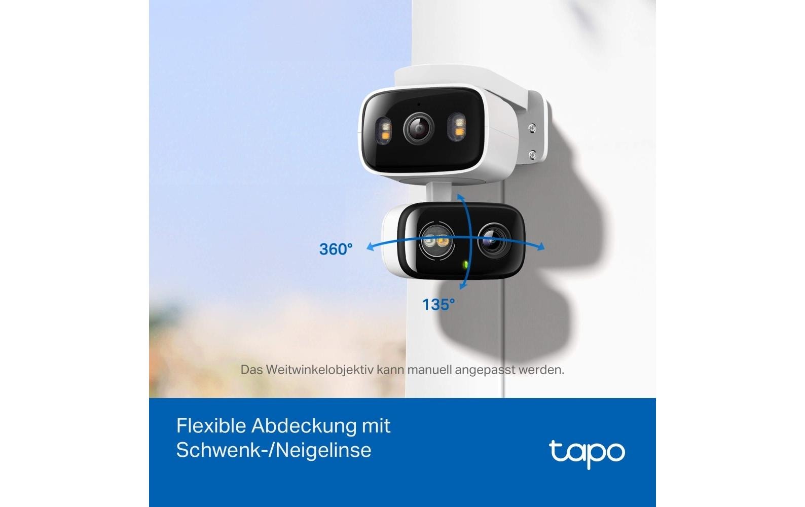 TP-Link Tapo C246D Netzwerkkamera – 2K QHD (2304×1296), IP65, WLAN, für Samsung SmartThings, Weiss