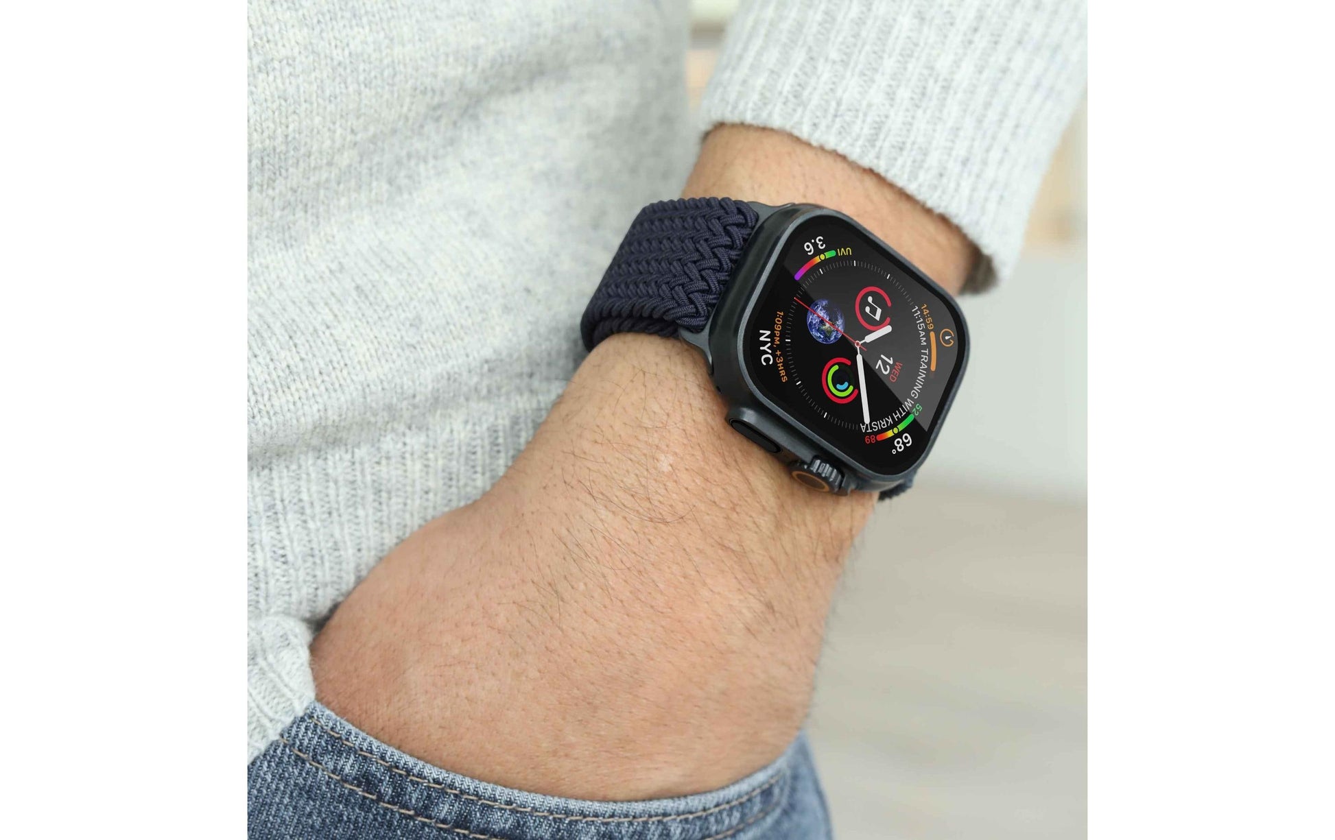 Vonmählen Woven Loop – Armband – für Apple Watch – Navy/Schwarz, Einheitsgrösse, Nylon