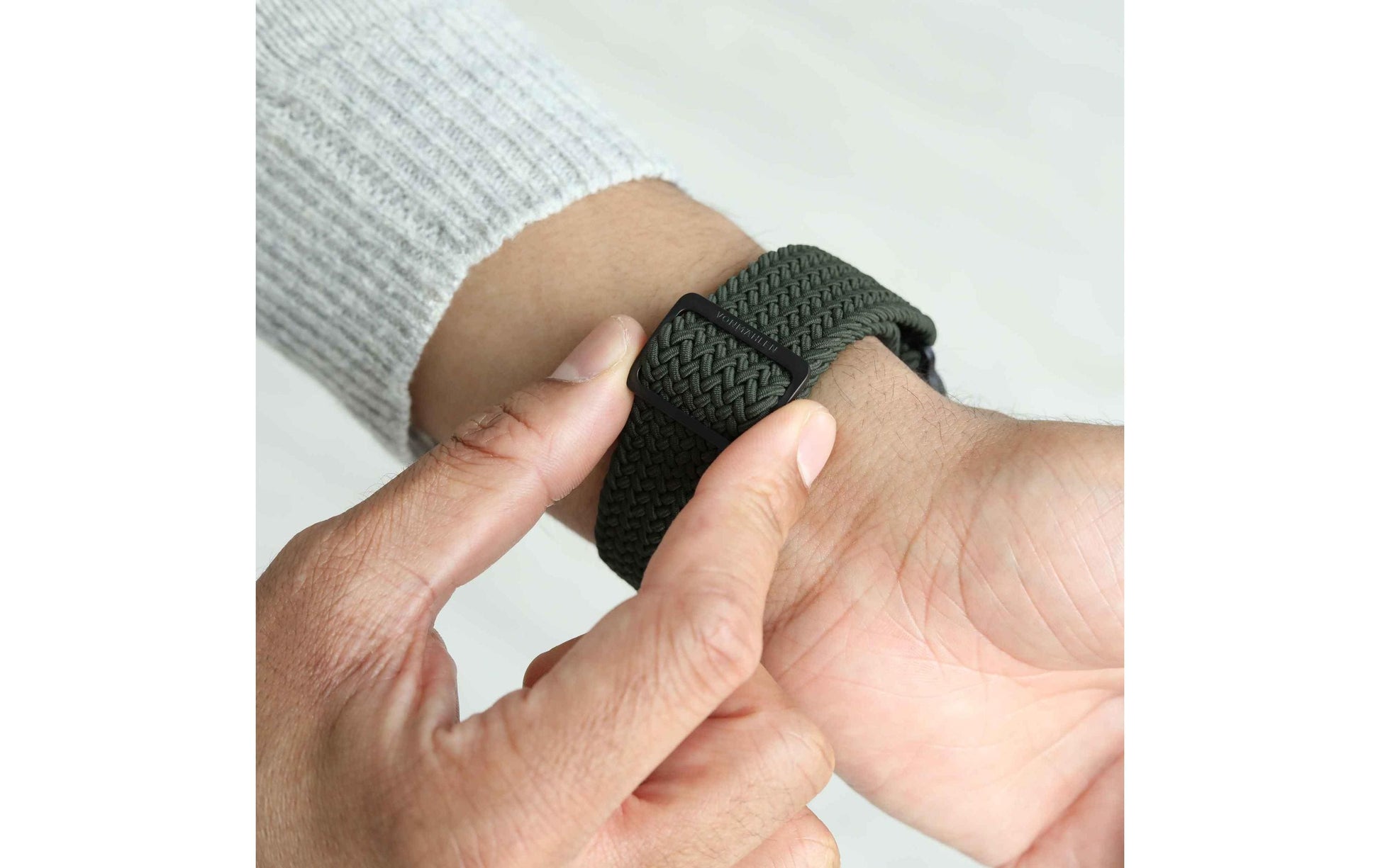 Vonmählen Woven Loop – Armband – für Apple Watch, Olive/Schwarz, One Size, Nylon
