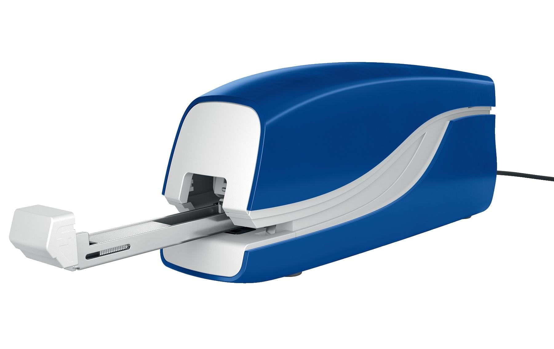 Leitz NeXXt 5532 – Elektrischer Hefter, geschlossene Heftung, Springfachmechanik, Einlegetiefe 10 mm, Blau