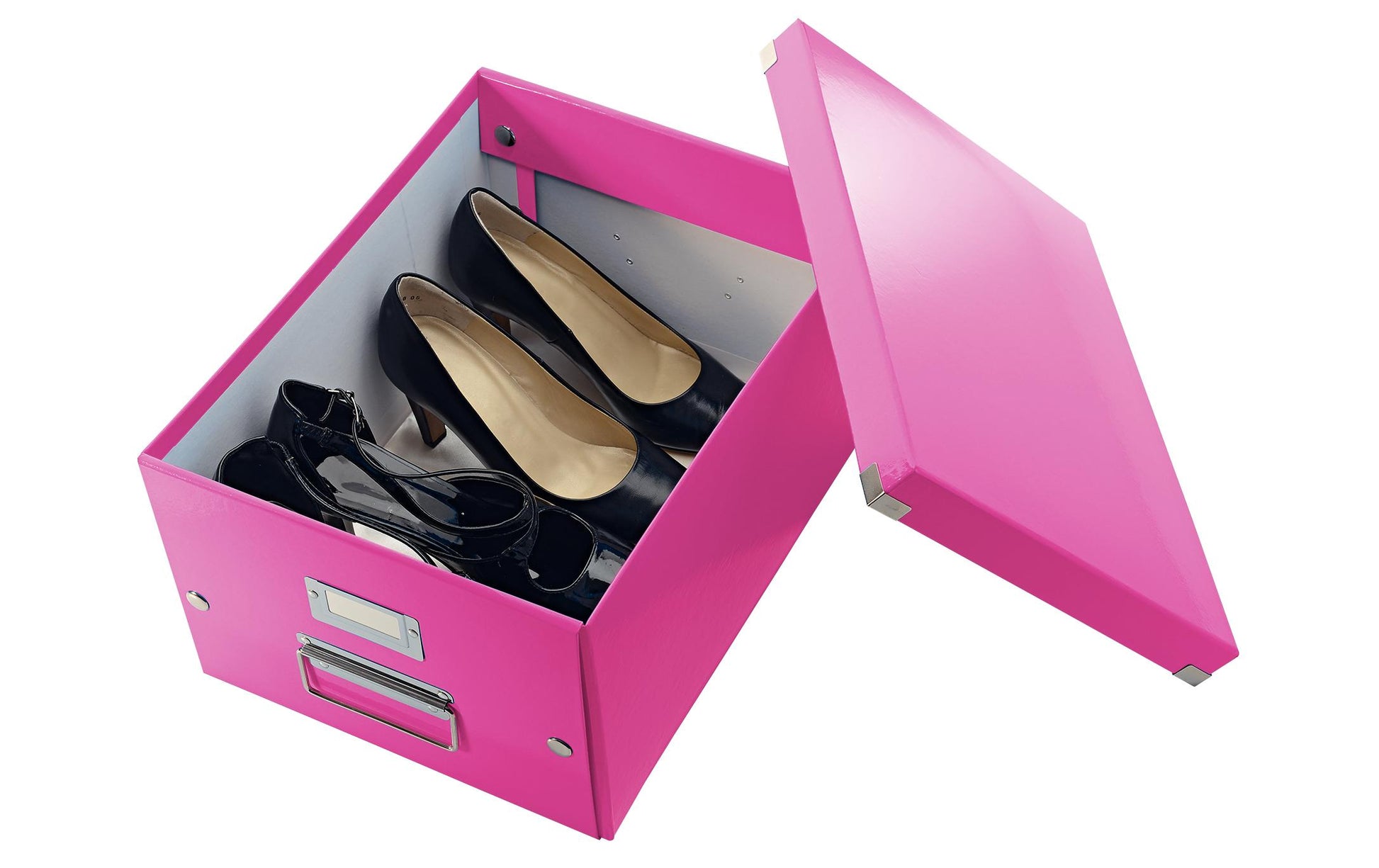 Leitz Click&Store Aufbewahrungsbox 17 l – für A4, mit Deckel, stapelbar, mit Tragegriff, pink, PP