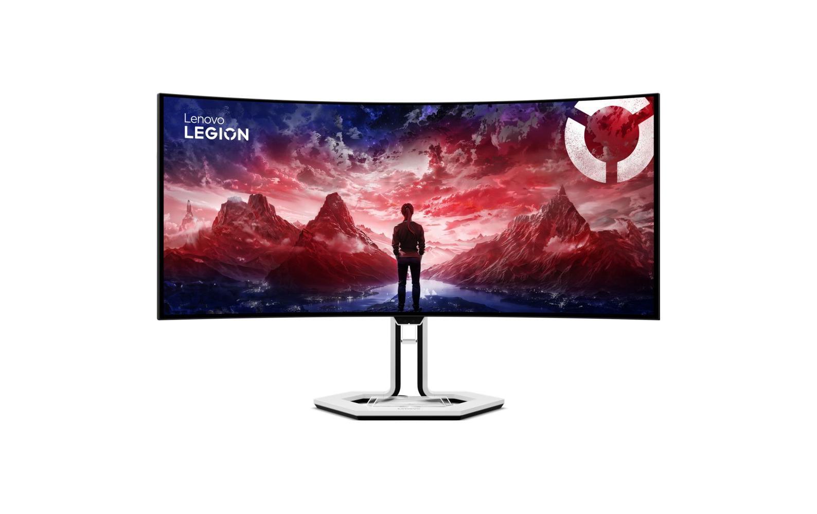 Lenovo Legion Pro – Monitor, 34", 3440 × 1440 (UWQHD), OLED, 240 Hz, Gebogen, VESA 100 × 100, Weiss-Schwarz