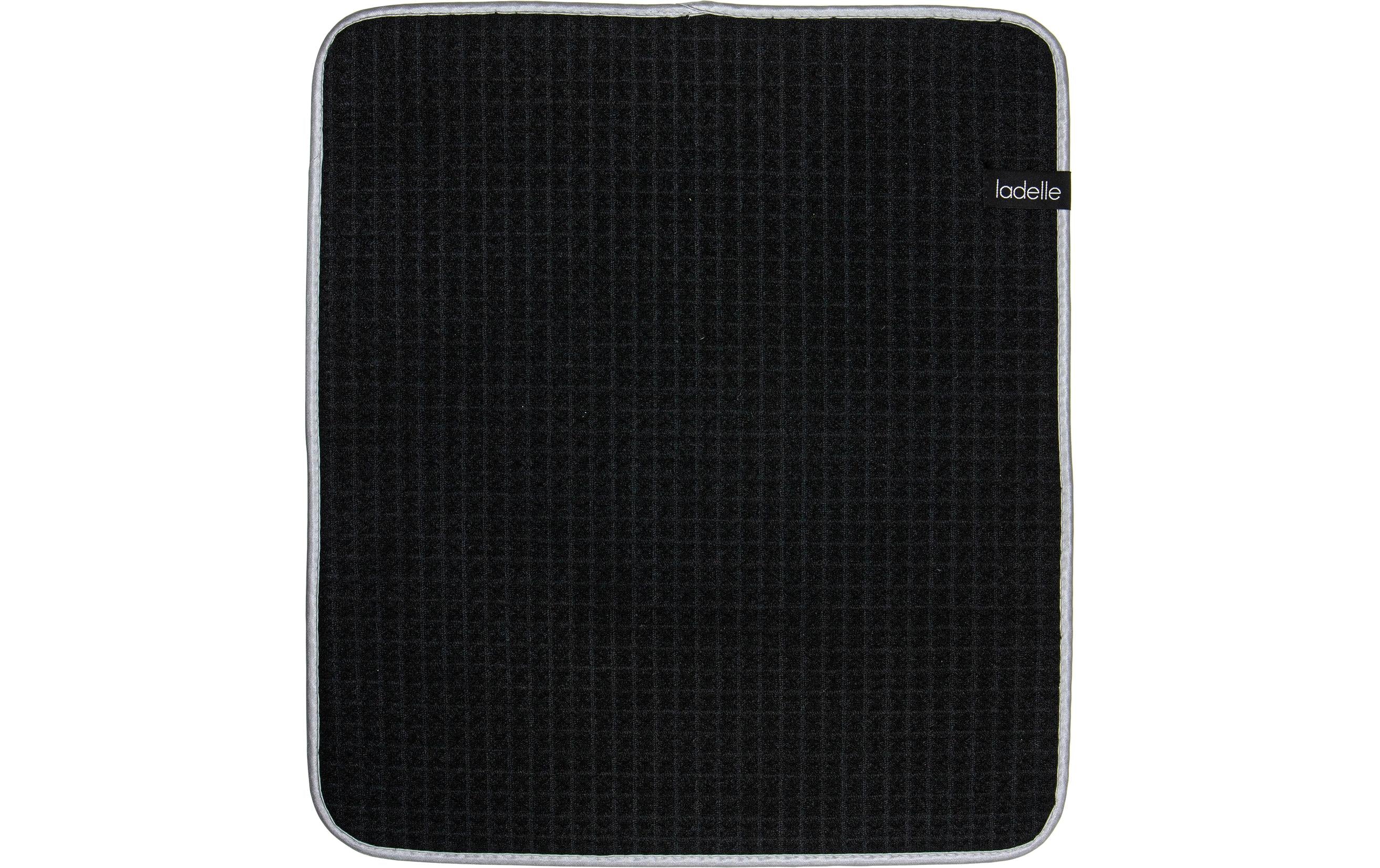 Ladelle Mega Waffle – Abtropfmatte 45 × 41 × 1 cm, Mikrofaser, Schwarz