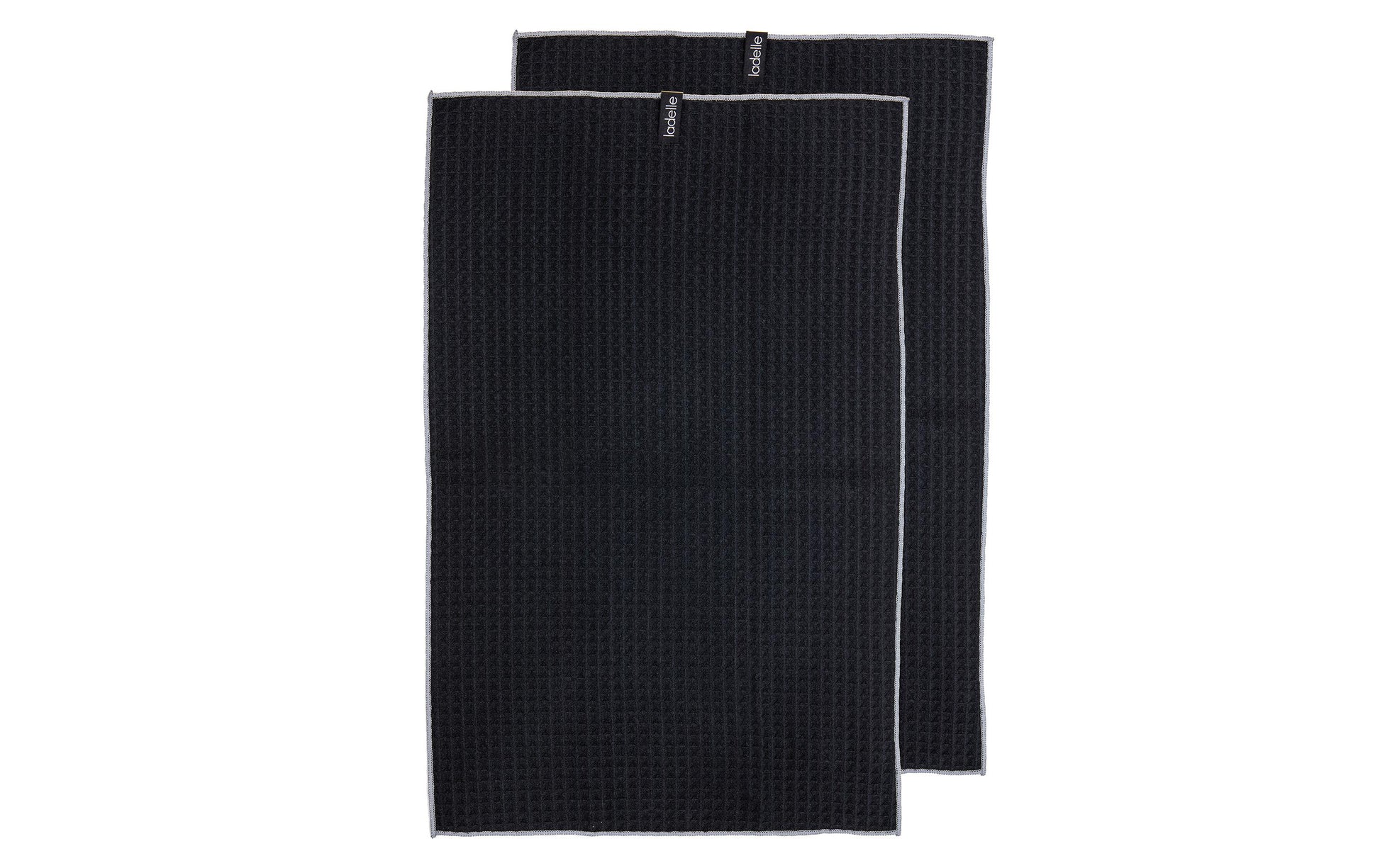 Ladelle Küchentuch Mega Waffle – schwarz – 45 × 70 cm – Polyamid, Polyester – 2er-Set