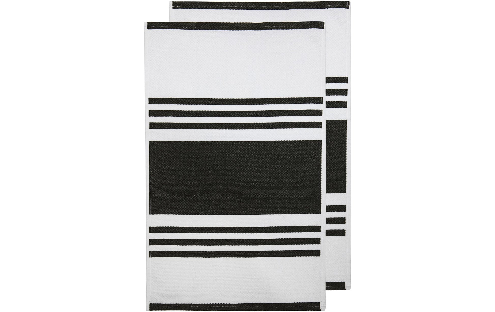 Ladelle Lennox – Geschirrtücher 2er-Set, 50 × 70 cm, Baumwolle, Schwarz/Weiss