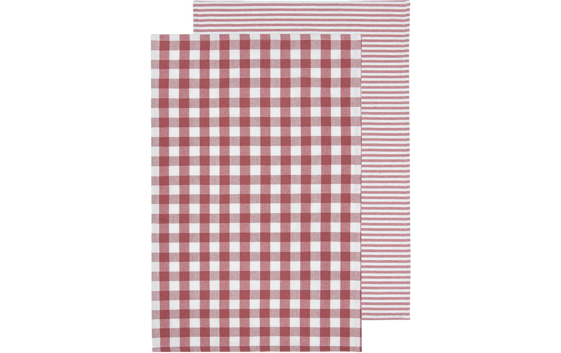 Ladelle Küchentuch Eco Gingham – 45 × 70 cm, Rot/Weiss, Recycelte Baumwolle, 2er-Set