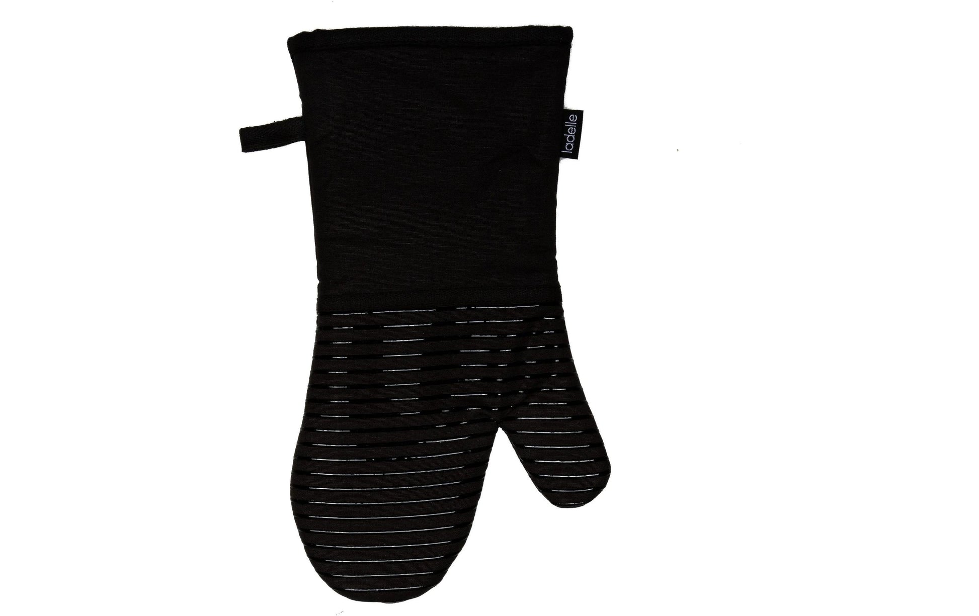 Ladelle Lennox – Ofenhandschuh 18 × 36 cm, Silikon, schwarz, 2 Stk.
