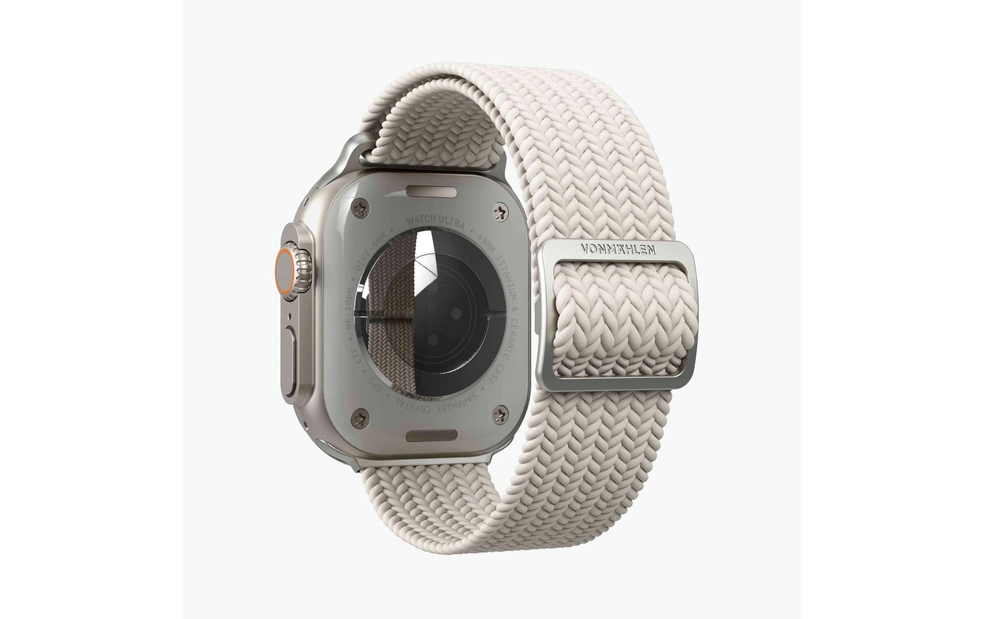 Vonmählen Woven Loop – Armband – für Apple Watch, Creme/Schwarz, One Size, Nylon