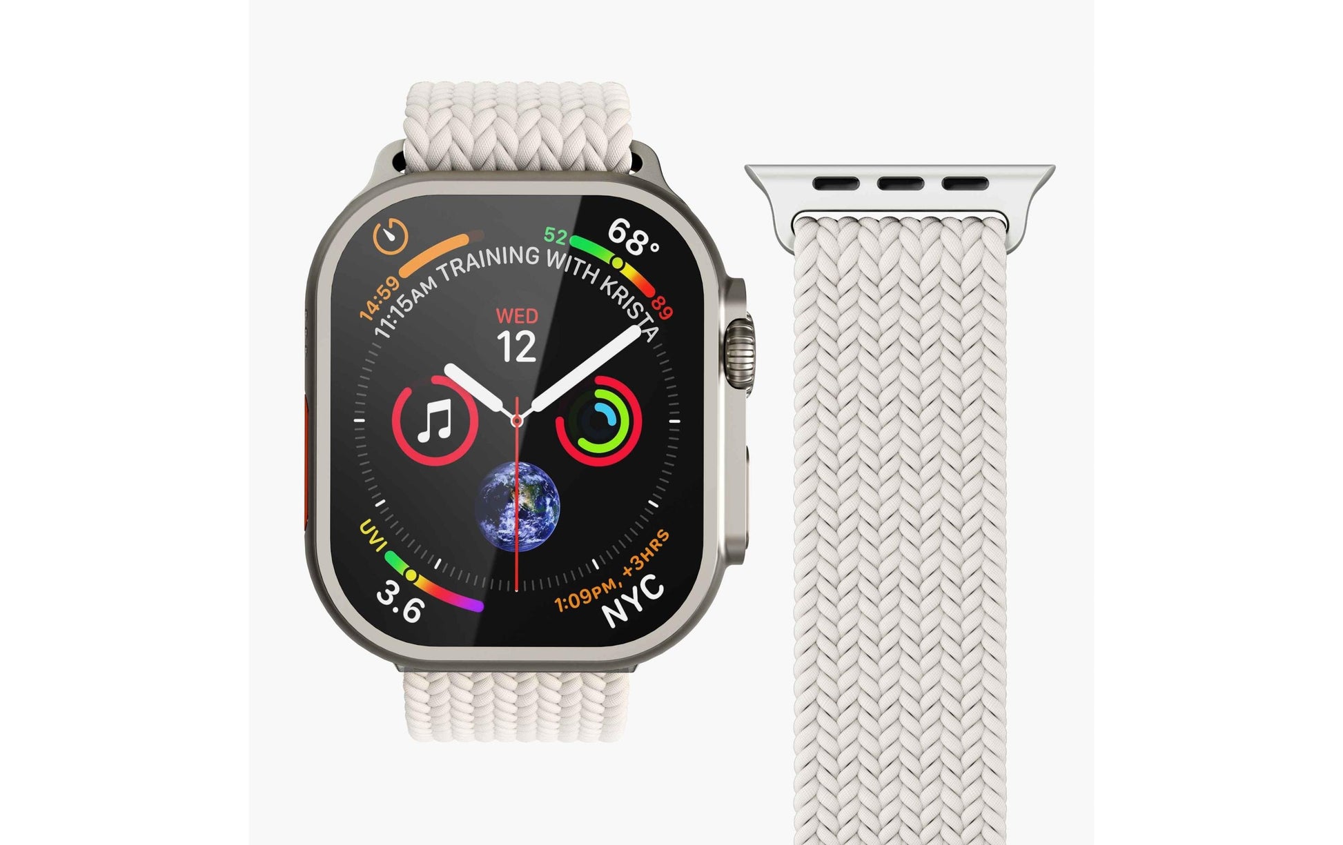 Vonmählen Woven Loop – Armband – für Apple Watch, Creme/Schwarz, One Size, Nylon