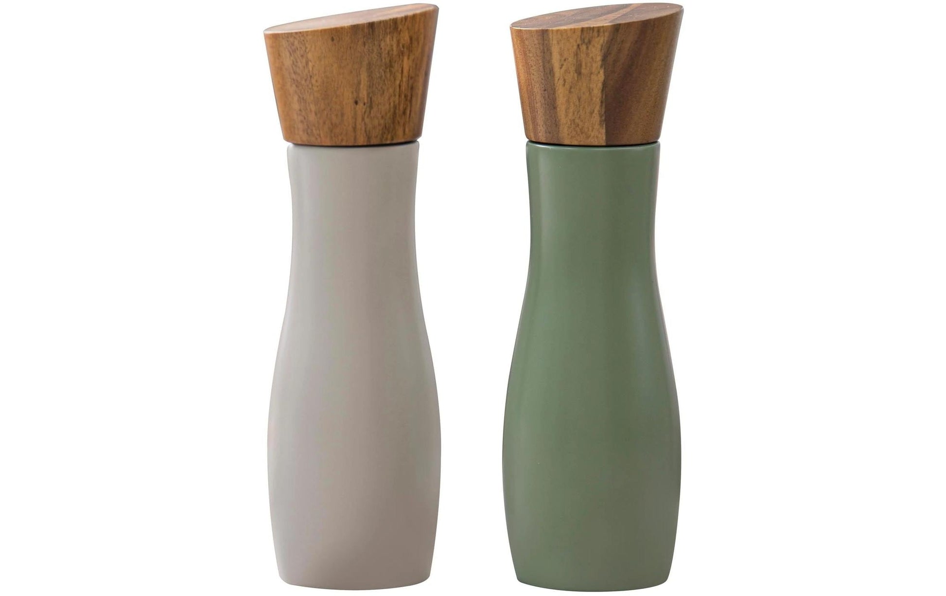 Ladelle Salz- und Pfeffermühle Ø 6 × 19,5 cm, Keramik/Akazienholz, Salbeigrün, 2-teilig