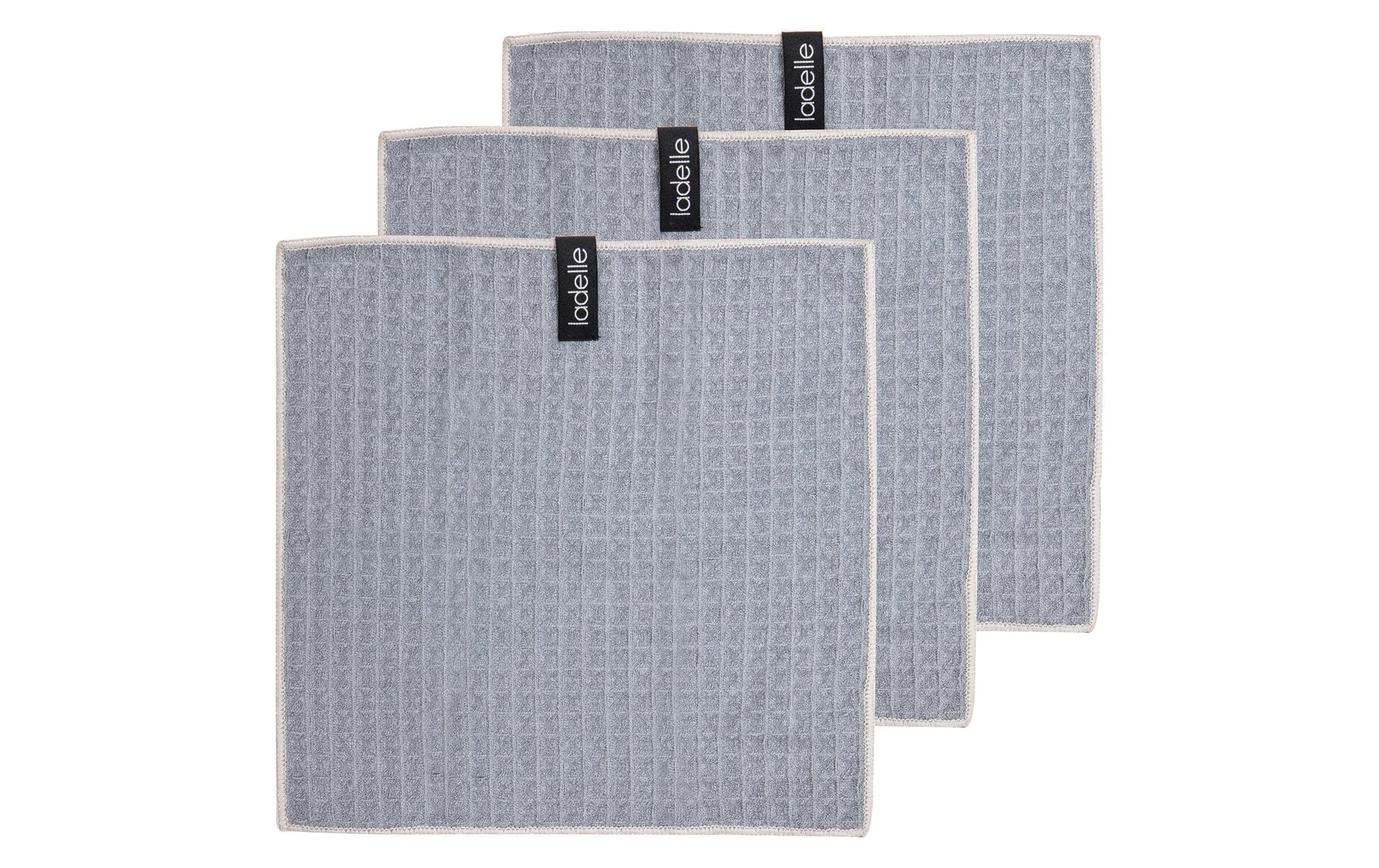 Ladelle Spültuch Mega Waffle – Grau – 30 × 30 cm – Polyamid – 3er-Set