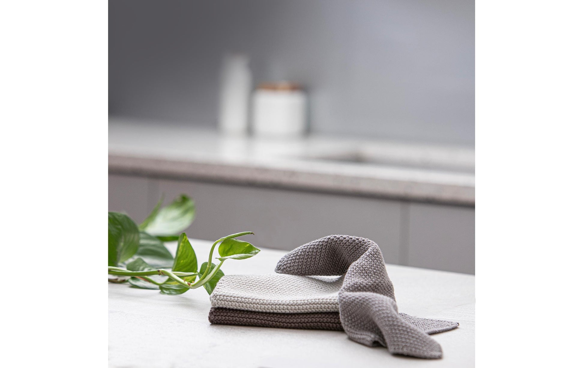 Ladelle Spültuch – grau – 27 × 27 cm – Baumwolle – 3er-Set