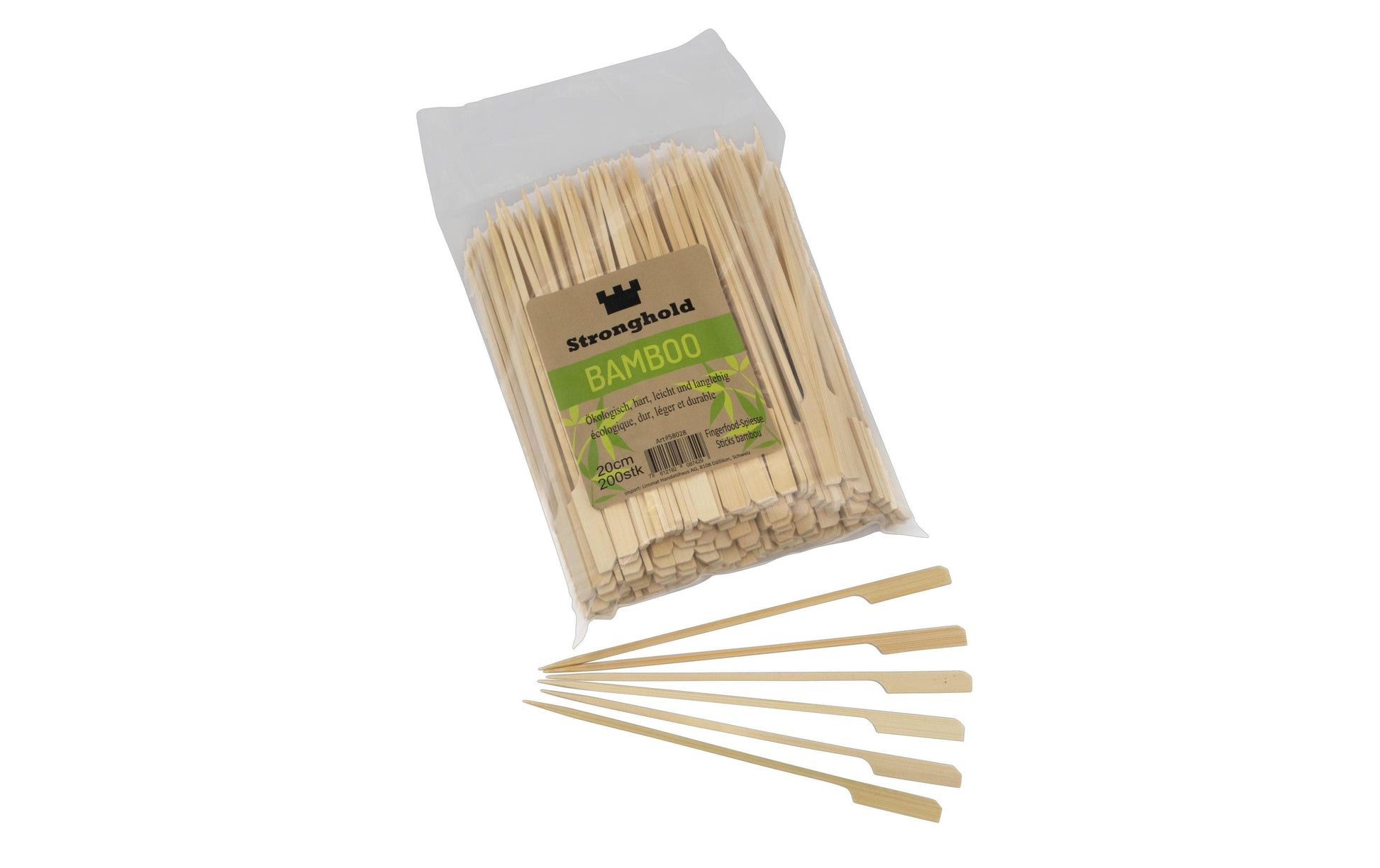 Stronghold Bambus-Spiesse – nature – 20 cm – Bambus