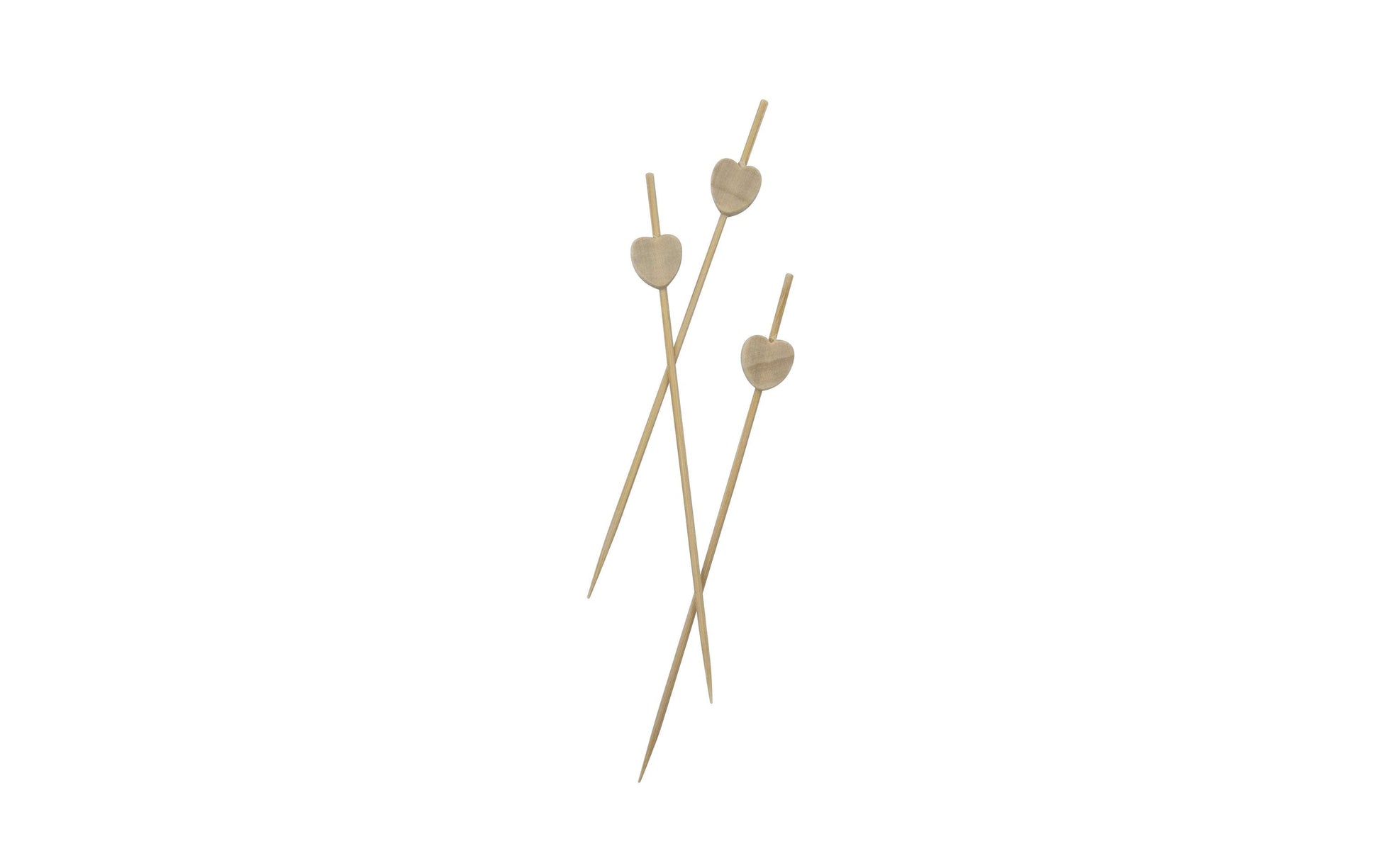 Stronghold Einweg-Party-Piekser Herz – Nature – 12 cm – Bambus
