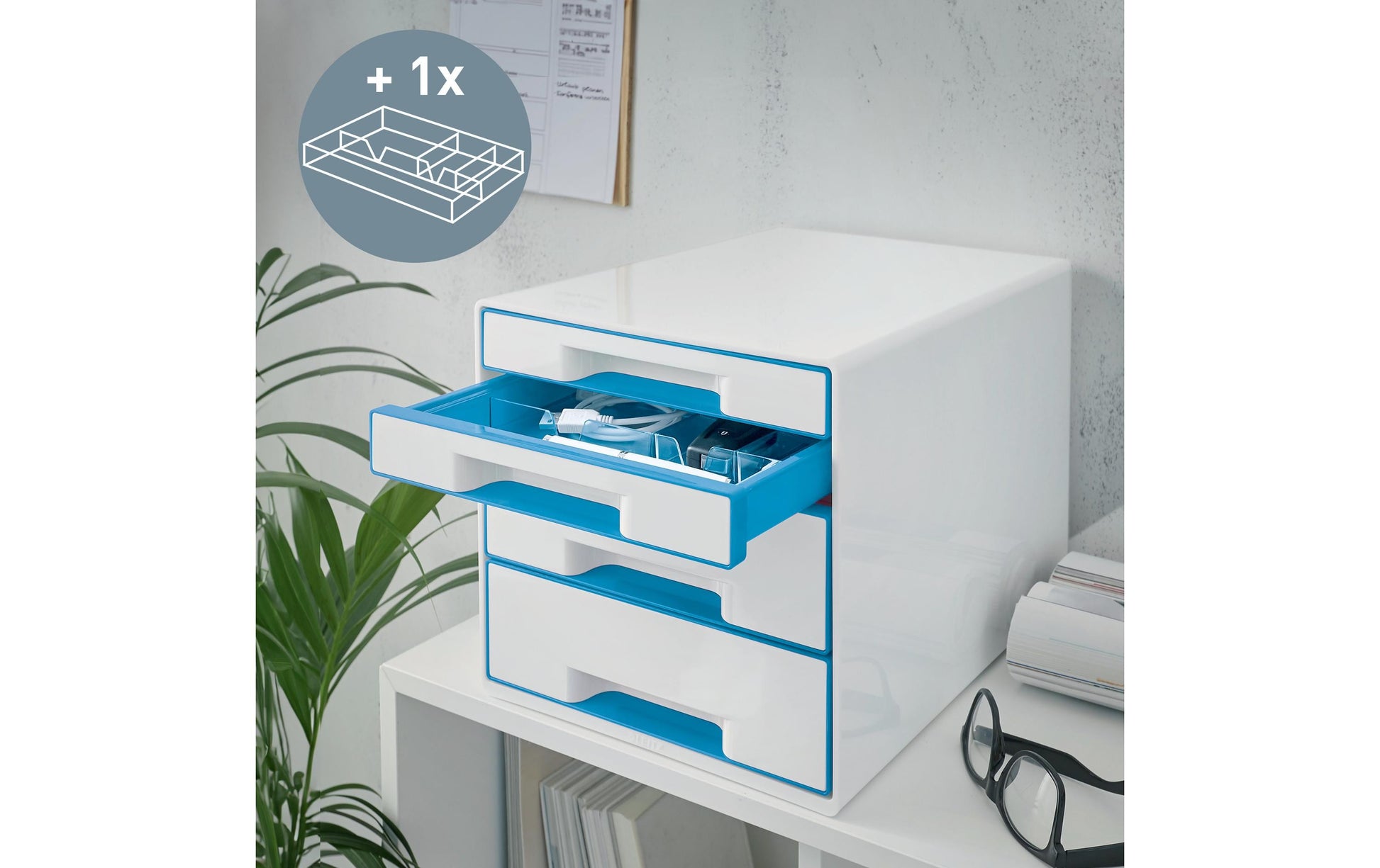 Leitz WOW Cube Aufbewahrungsbox – blau, weiss, Kunststoff (PS)
