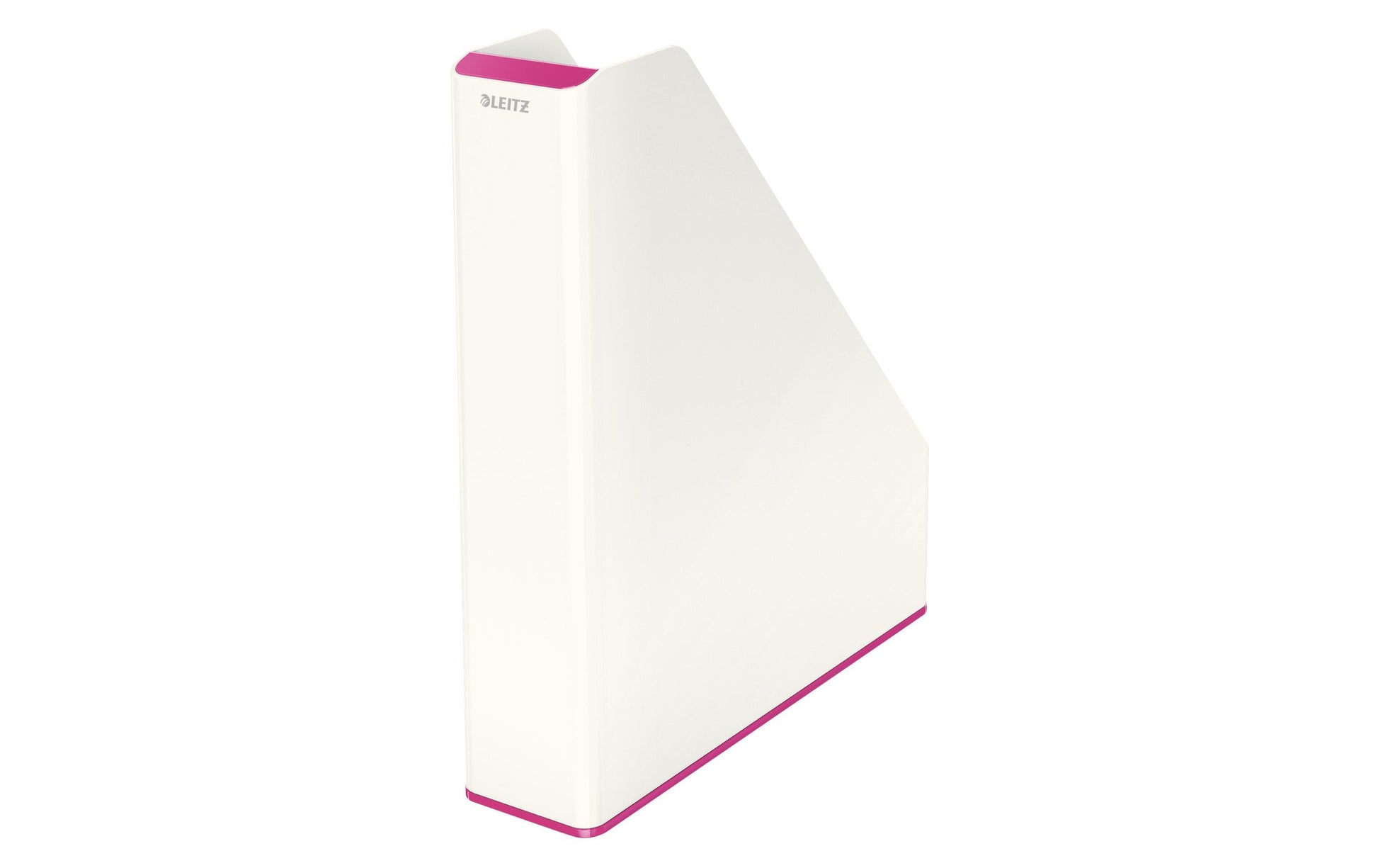 Leitz WOW Stehsammler – A4 – Polystyrol – Weiss/Pink – 73 × 272 × 318 mm