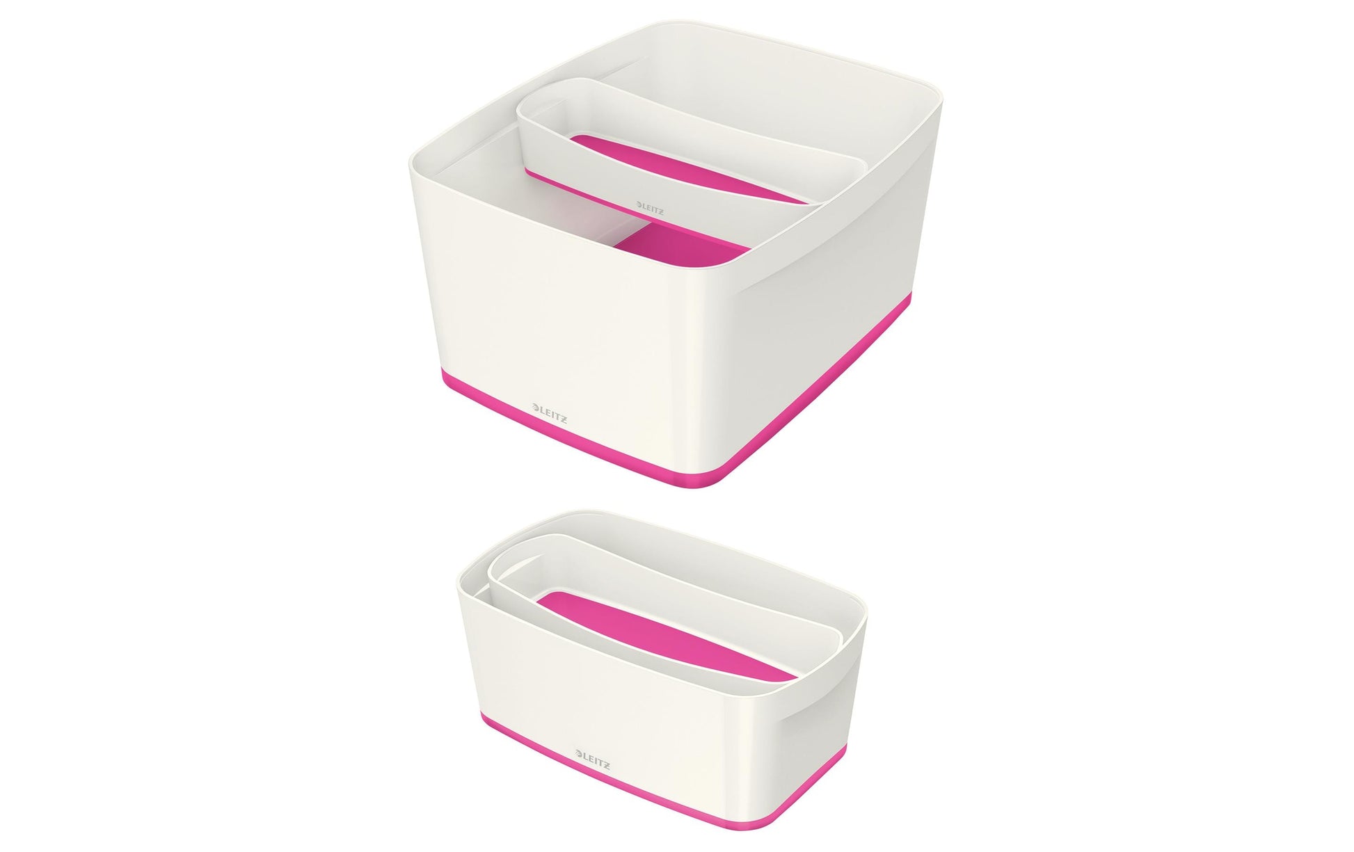 Leitz Aufbewahrungsschale MyBox – ABS-Kunststoff, Weiss/Pink Metallic, 30,7 × 5,5 × 10,5 cm