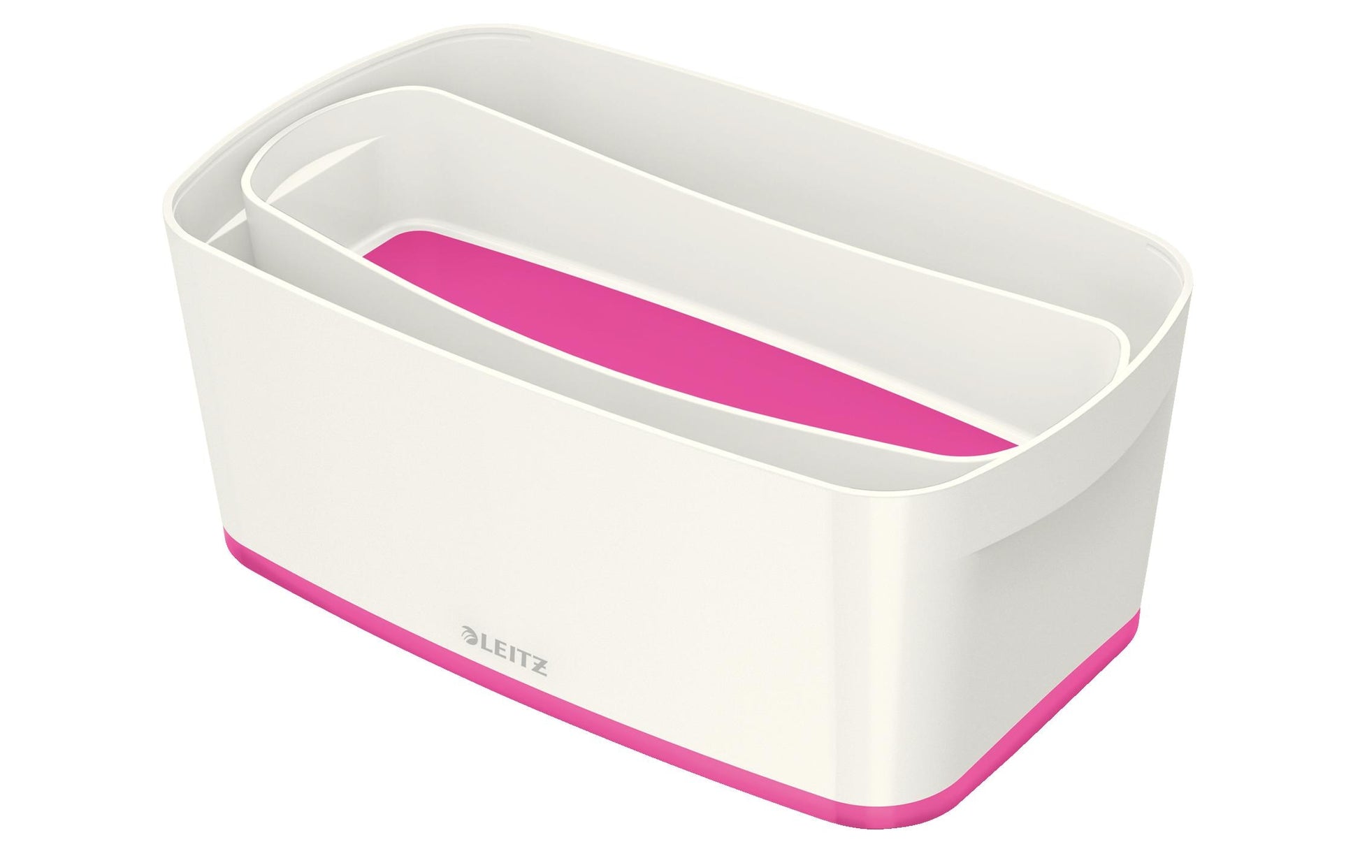 Leitz Aufbewahrungsbox MyBox – ABS-Kunststoff, weiss/pink, 31,8 × 12,8 × 19,1 cm