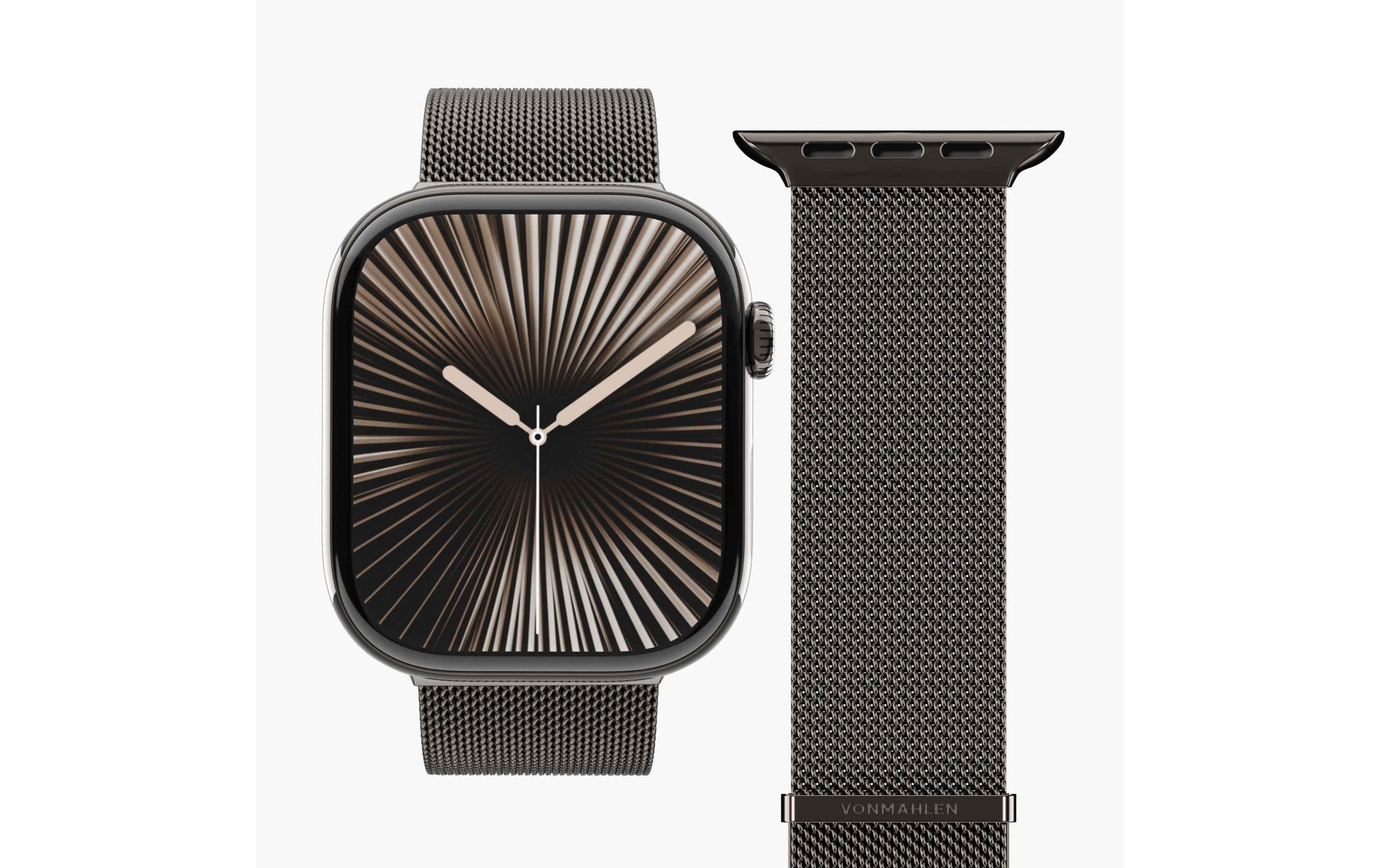 Vonmählen Milanese Loop 2 – Armband – für Apple Watch 40/41/42 mm, Granitgrau, Edelstahl