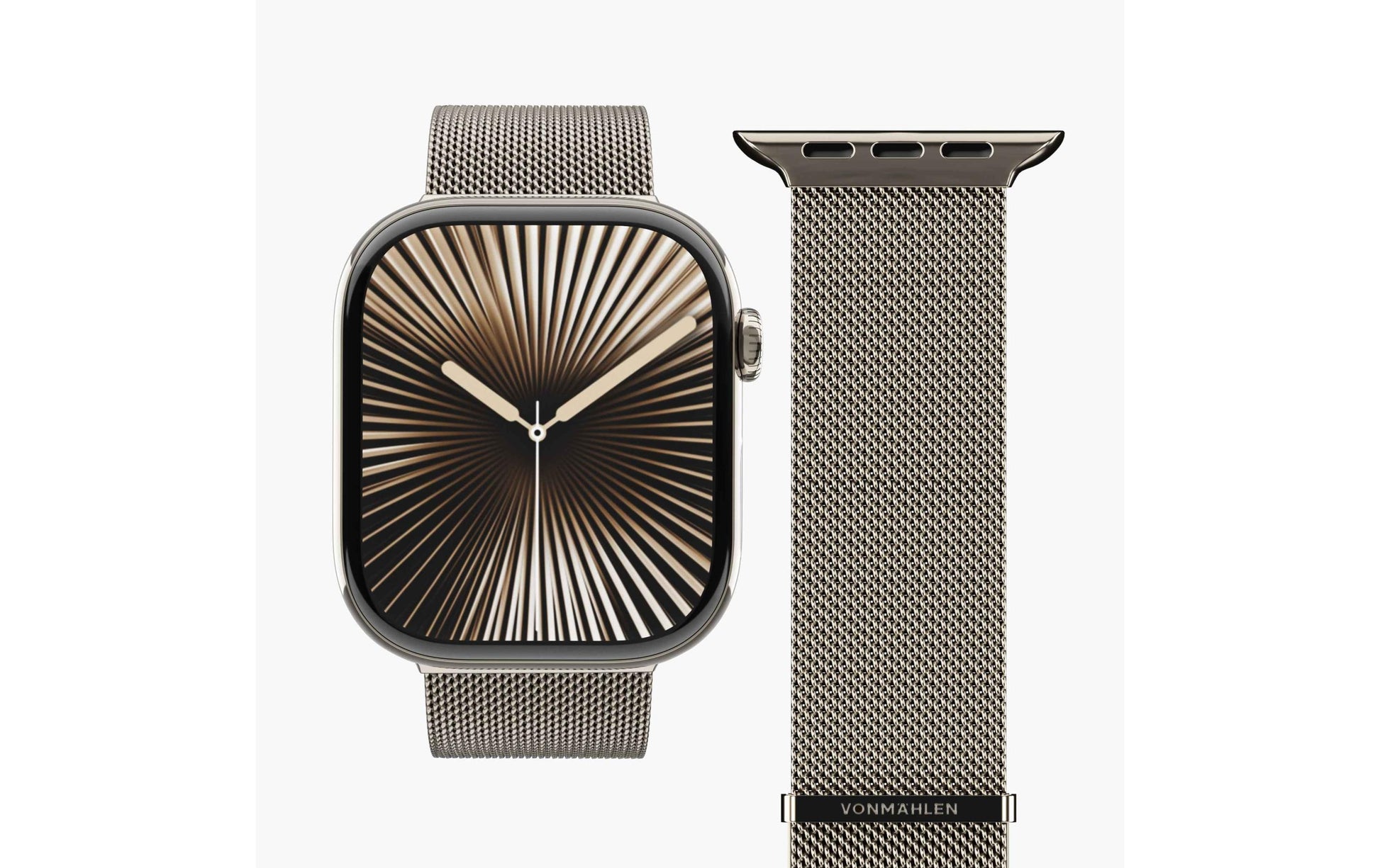 Vonmählen Milanese Loop 2 – Armband – für Apple Watch 40/41/42 mm, Desert Sand, Edelstahl