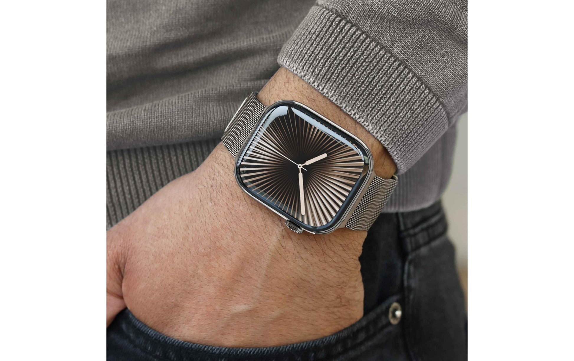 Vonmählen Milanese Loop 2 – Armband – für Apple Watch 40/41/42 mm, Desert Sand, Edelstahl