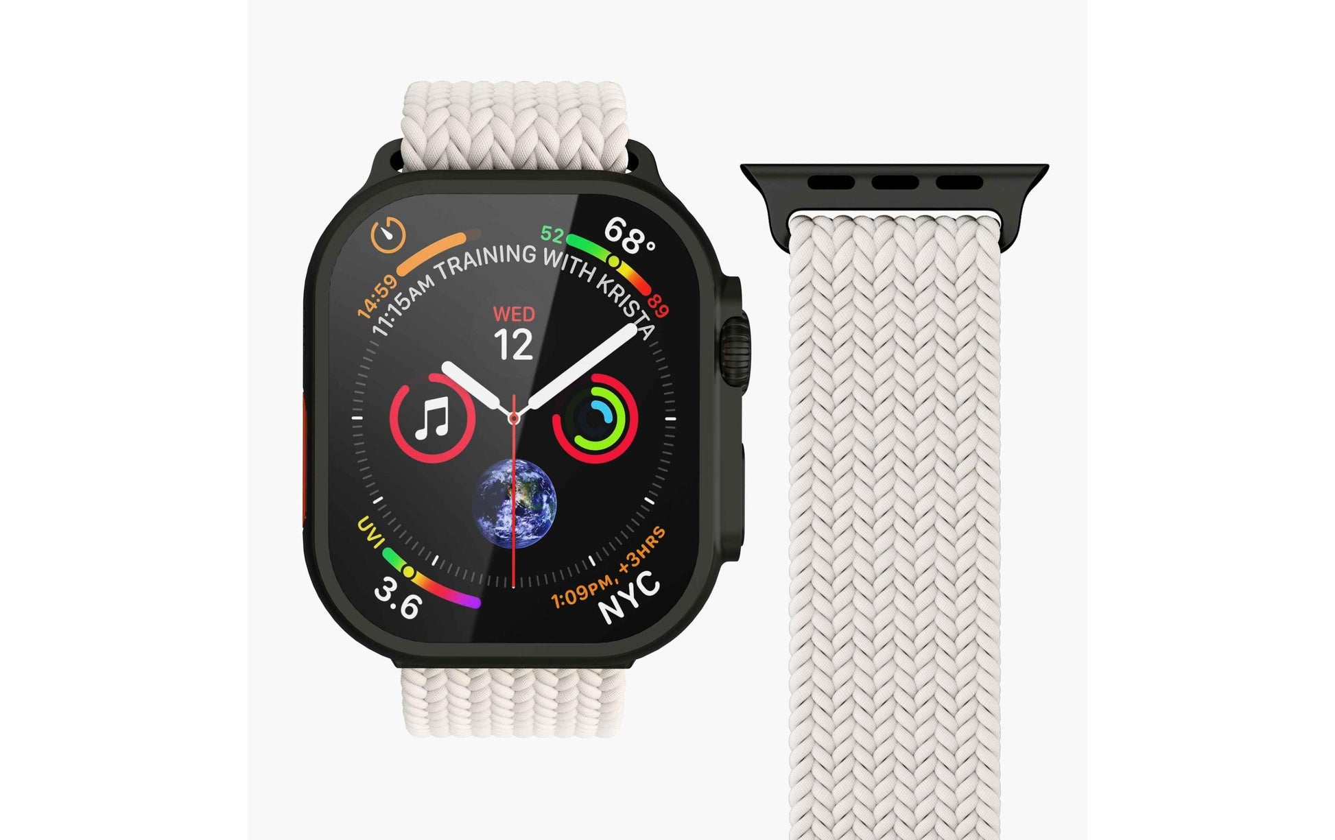 Vonmählen Woven Loop – Armband – für Apple Watch – Creme/Schwarz, One Size, Nylon