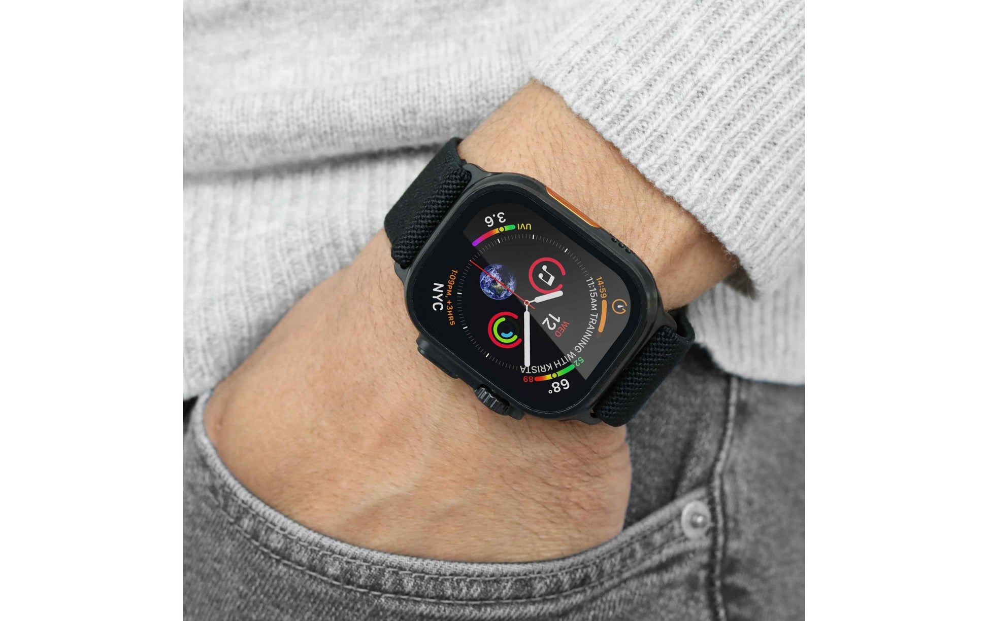 Vonmählen Classic Nylon Loop – Armband – für Apple Watch Ultra, Schwarz, One Size, Nylon