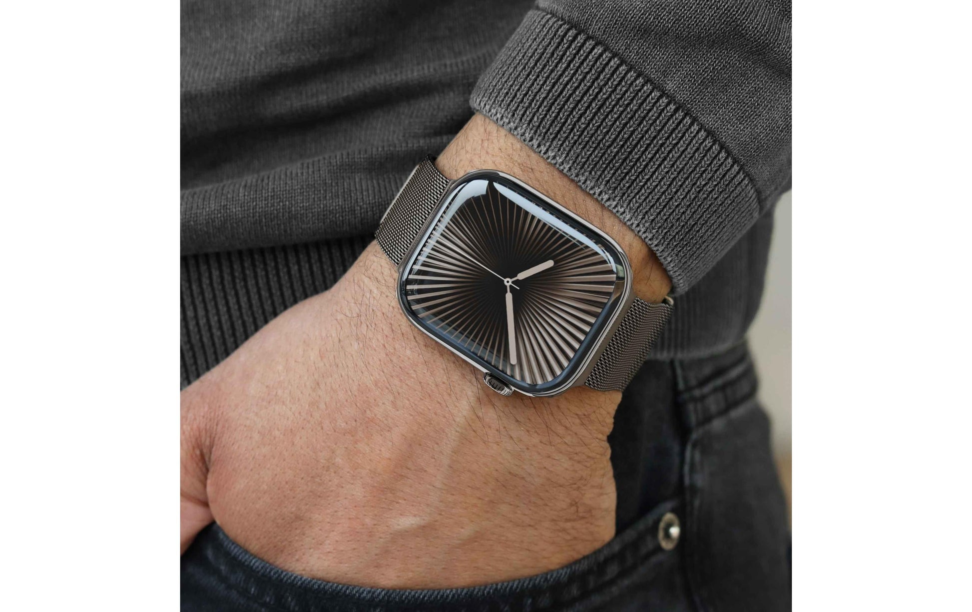 Vonmählen Milanese Loop 2 – Armband – für Apple Watch (diverse Grössen), Granitgrau, Einheitsgrösse, Edelstahl