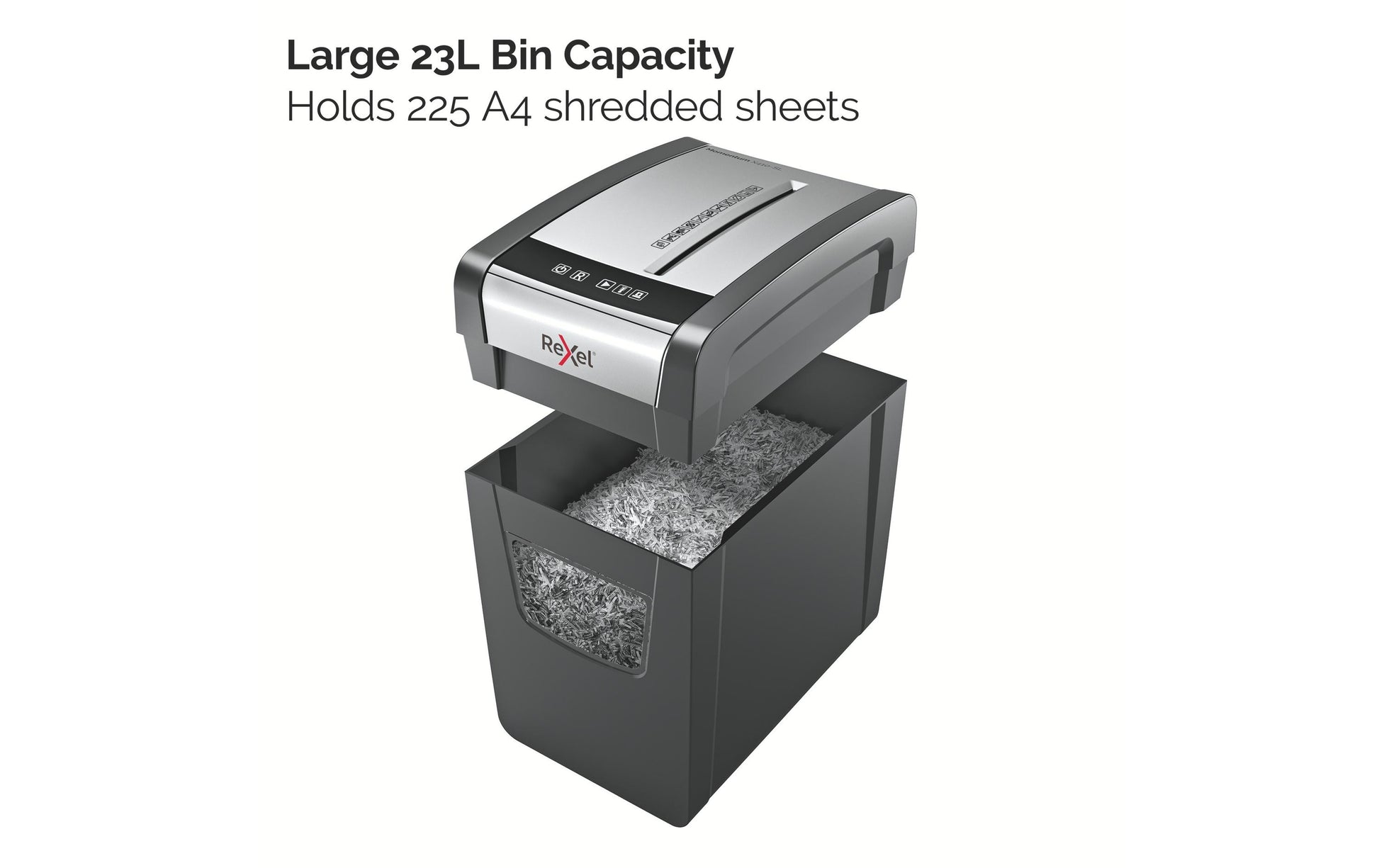 Rexel Momentum X410-SL – Aktenvernichter, DIN P-4, Partikelschnitt 4 × 28 mm, 10 Blatt, 23 l, A4