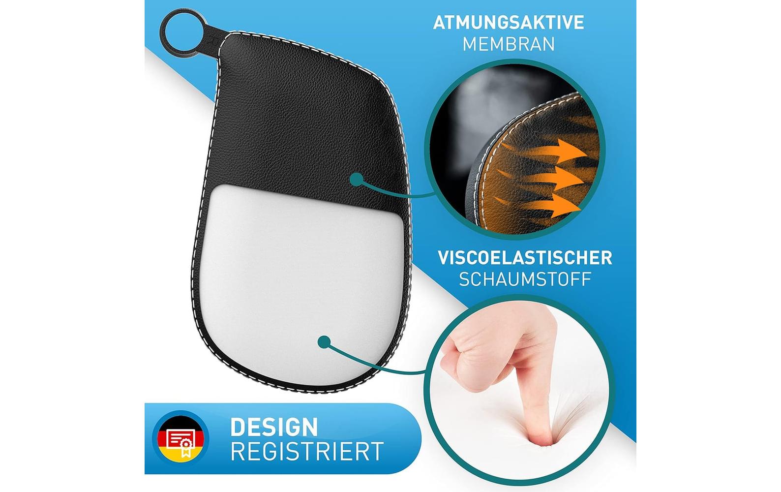 Flipline Kopfstütze – Schaum, Polyurethan (PU) – für Auto – 375×230 mm – schwarz/weiss