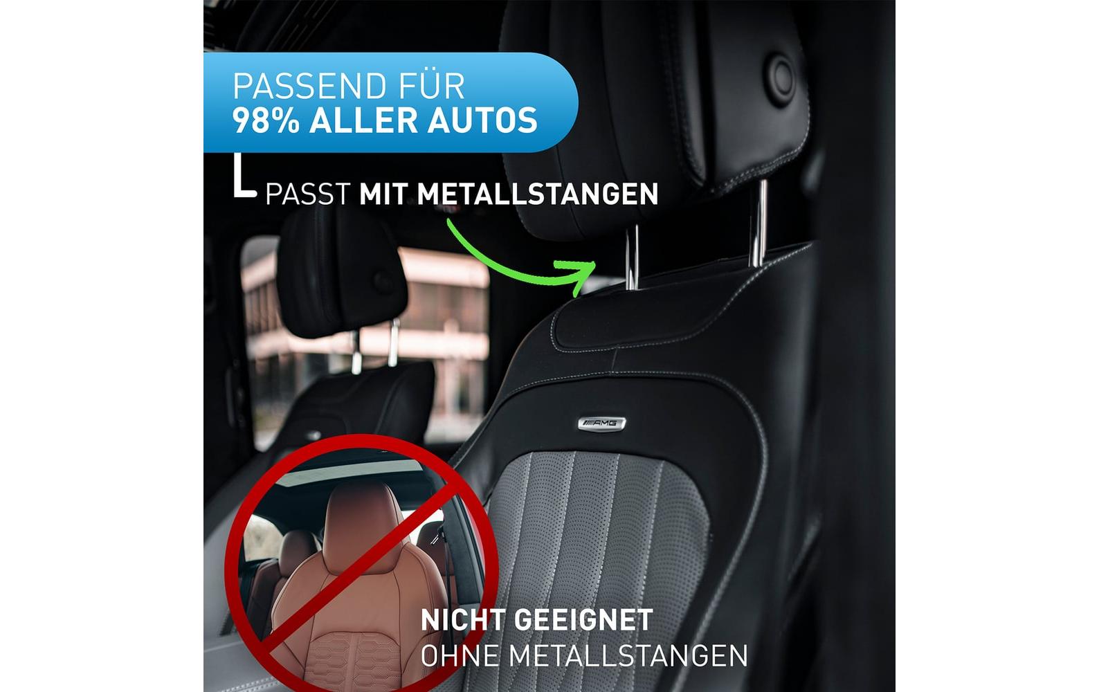 Flipline Kopfstütze – Schaum, Polyurethan (PU) – für Auto – 375×230 mm – schwarz/weiss