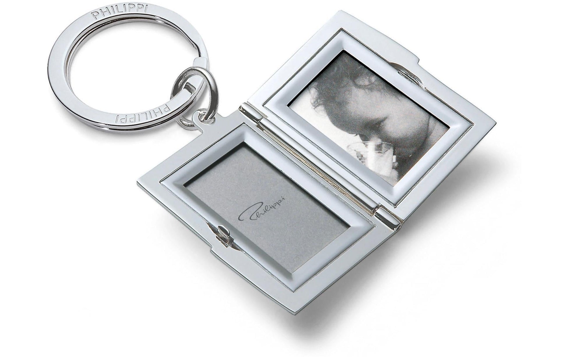 Philippi Foto-Schlüsselanhänger Frame – Nickel, Silber, 50,8 × 50,8 mm