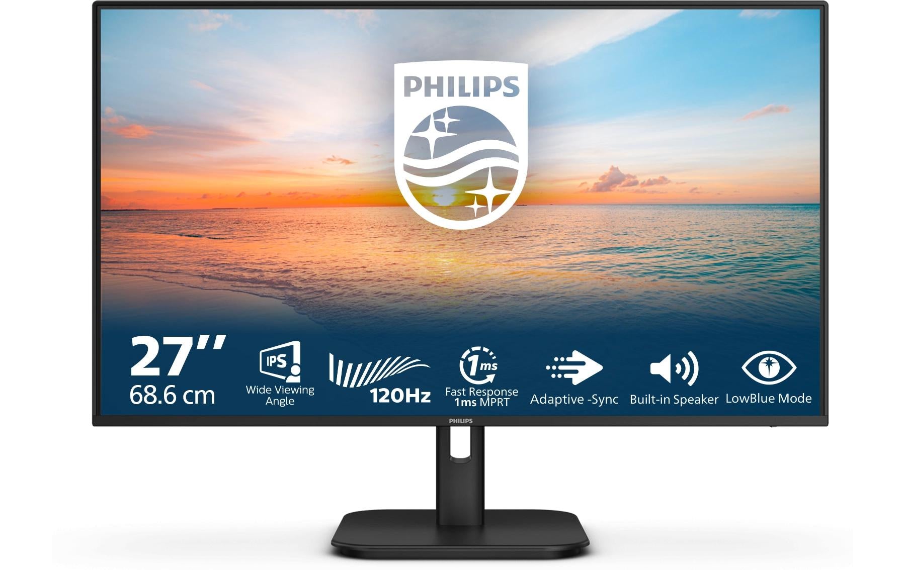 Philips 27E1N1200A/00 – Monitor, 27", 1920 × 1080 (Full HD), IPS, 120 Hz, 300 cd/m², Schwarz