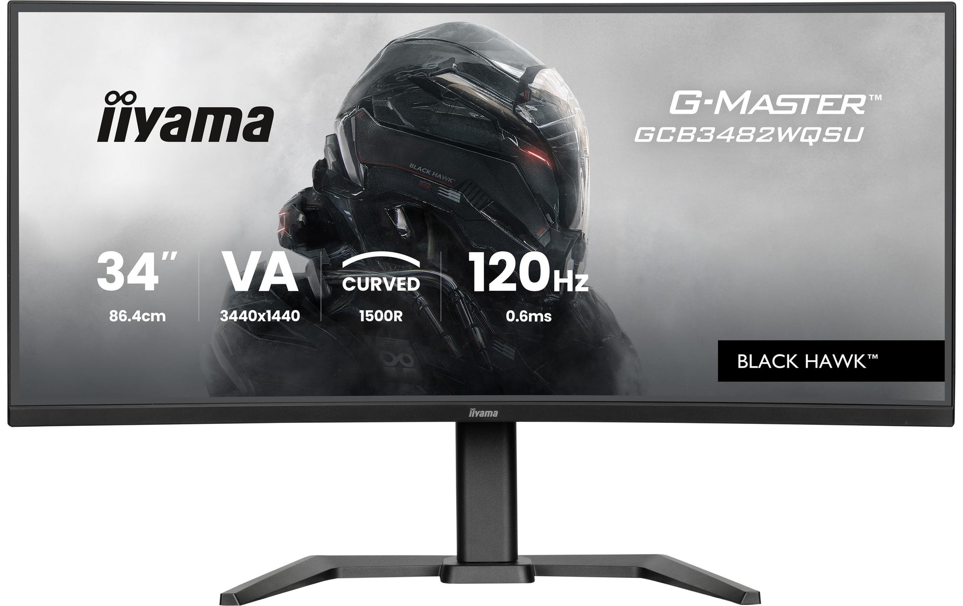 iiyama GCB3482WQSU-B1 – Monitor, 34" 3440 × 1440 (UWQHD), 21:9, 120 Hz, Gebogen (1500R)