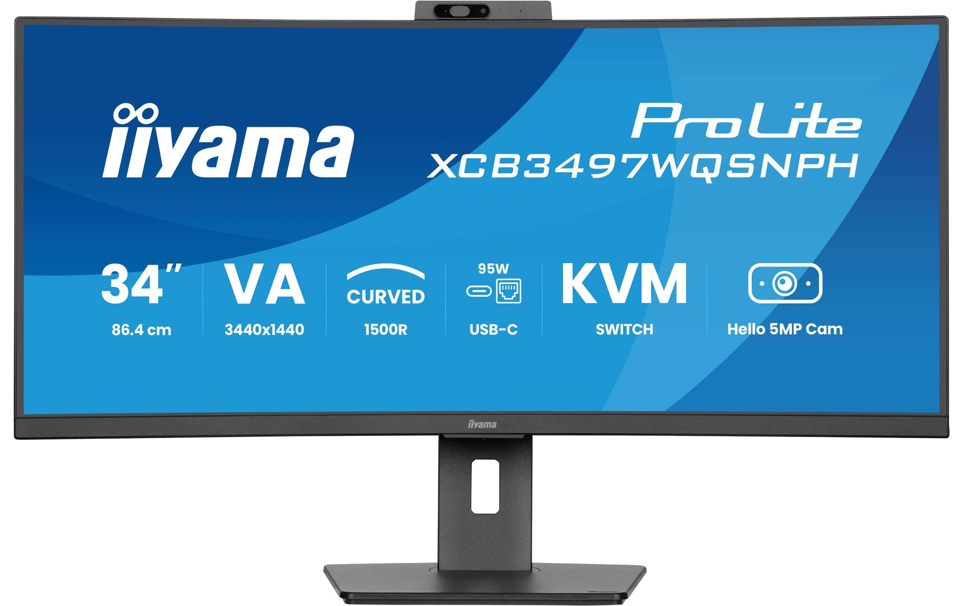 iiyama ProLite XCB3497WQSNPH-B1 – Monitor, 34", 3440 × 1440, VA, 350 cd/m²