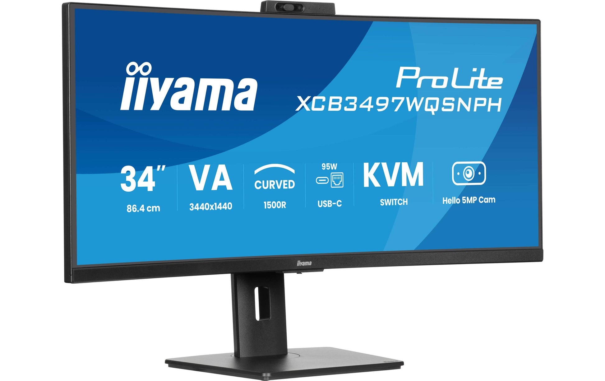 iiyama ProLite XCB3497WQSNPH-B1 – Monitor, 34", 3440 × 1440, VA, 350 cd/m²