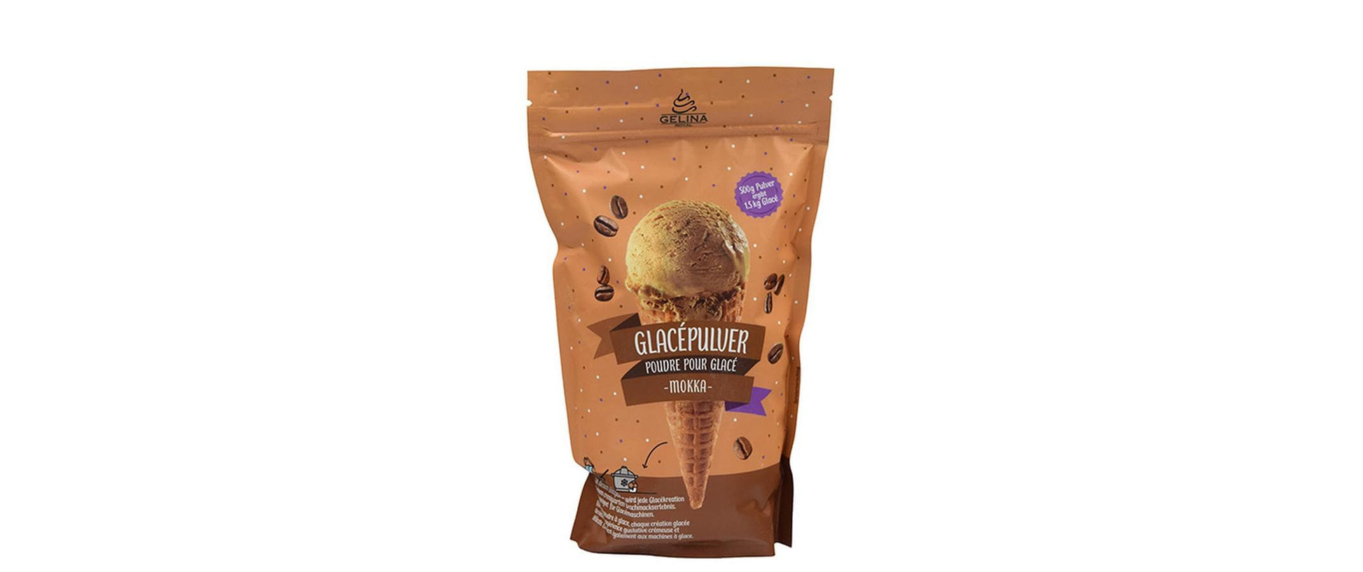 Gelina Speiseeispulver Royal Glacé Mokka – 500 g