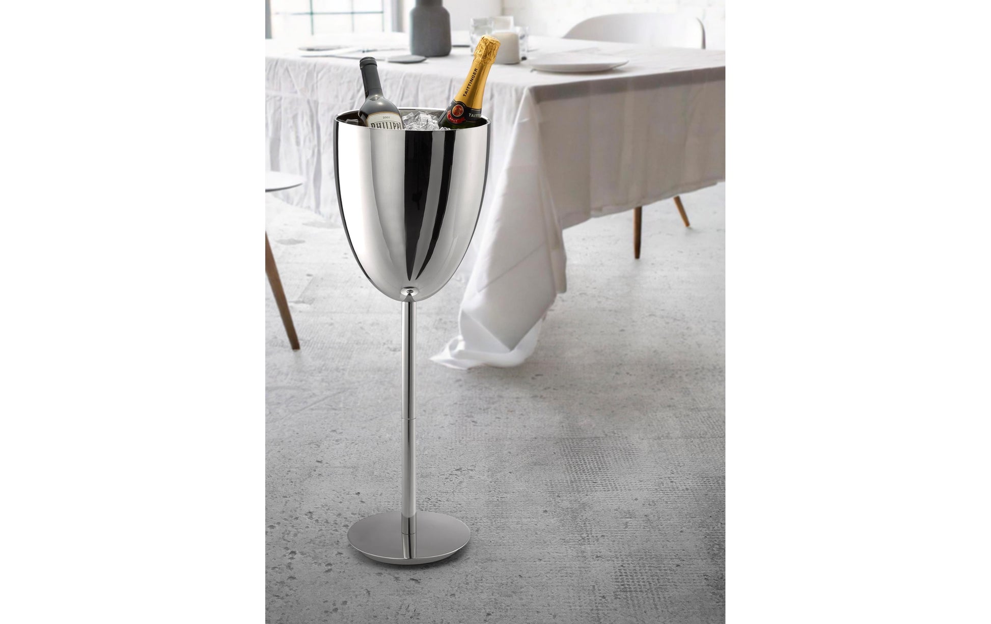 PHILIPPI Champagnerkühler Monaco – Ø 25 × 72 cm, Edelstahl, doppelwandig