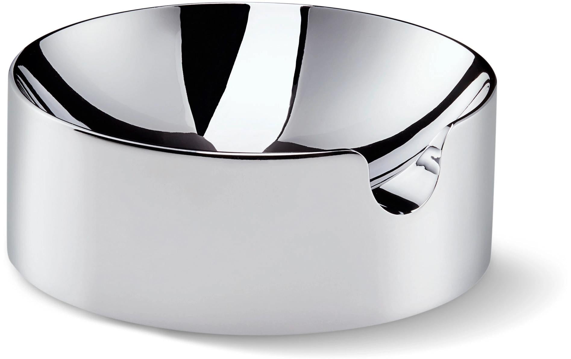 Philippi Aschenbecher – Ø 13,5 × 5,08 cm – Chrom, Silber