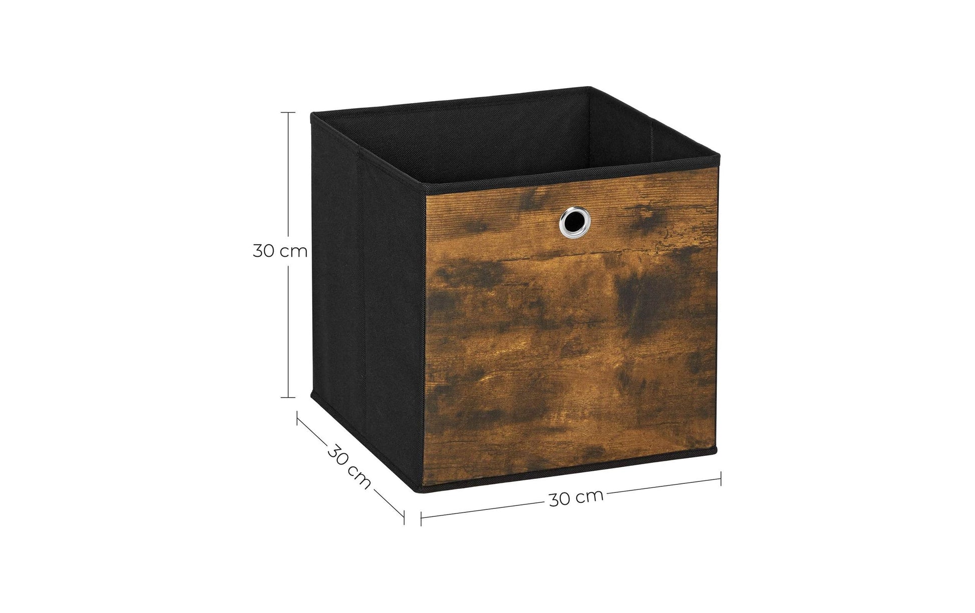 Songmics Aufbewahrungsbox quadratisch – Textil – schwarz – 6-teiliges Set – 300 × 300 × 300 mm