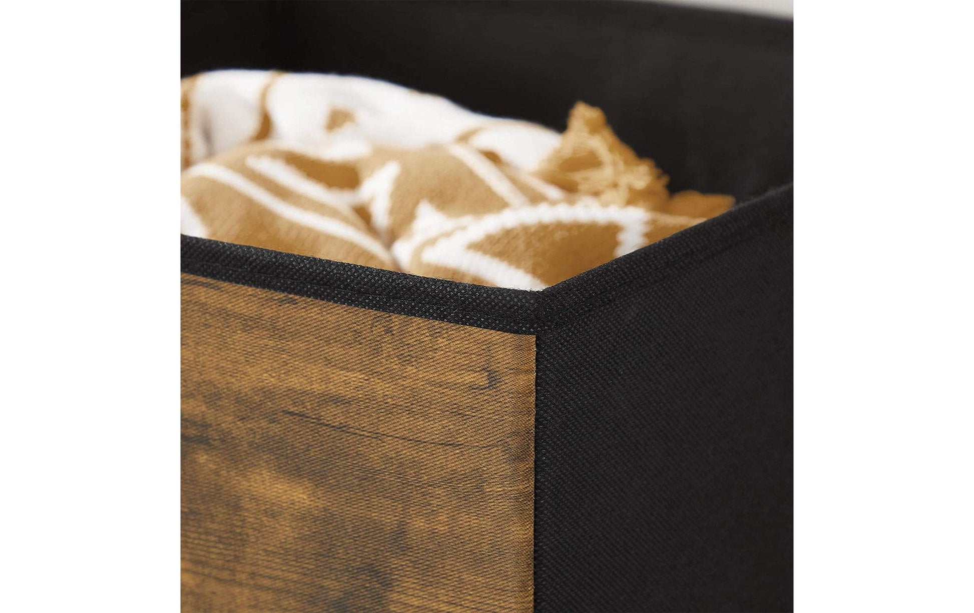 Songmics Aufbewahrungsbox quadratisch – Textil – schwarz – 6-teiliges Set – 300 × 300 × 300 mm